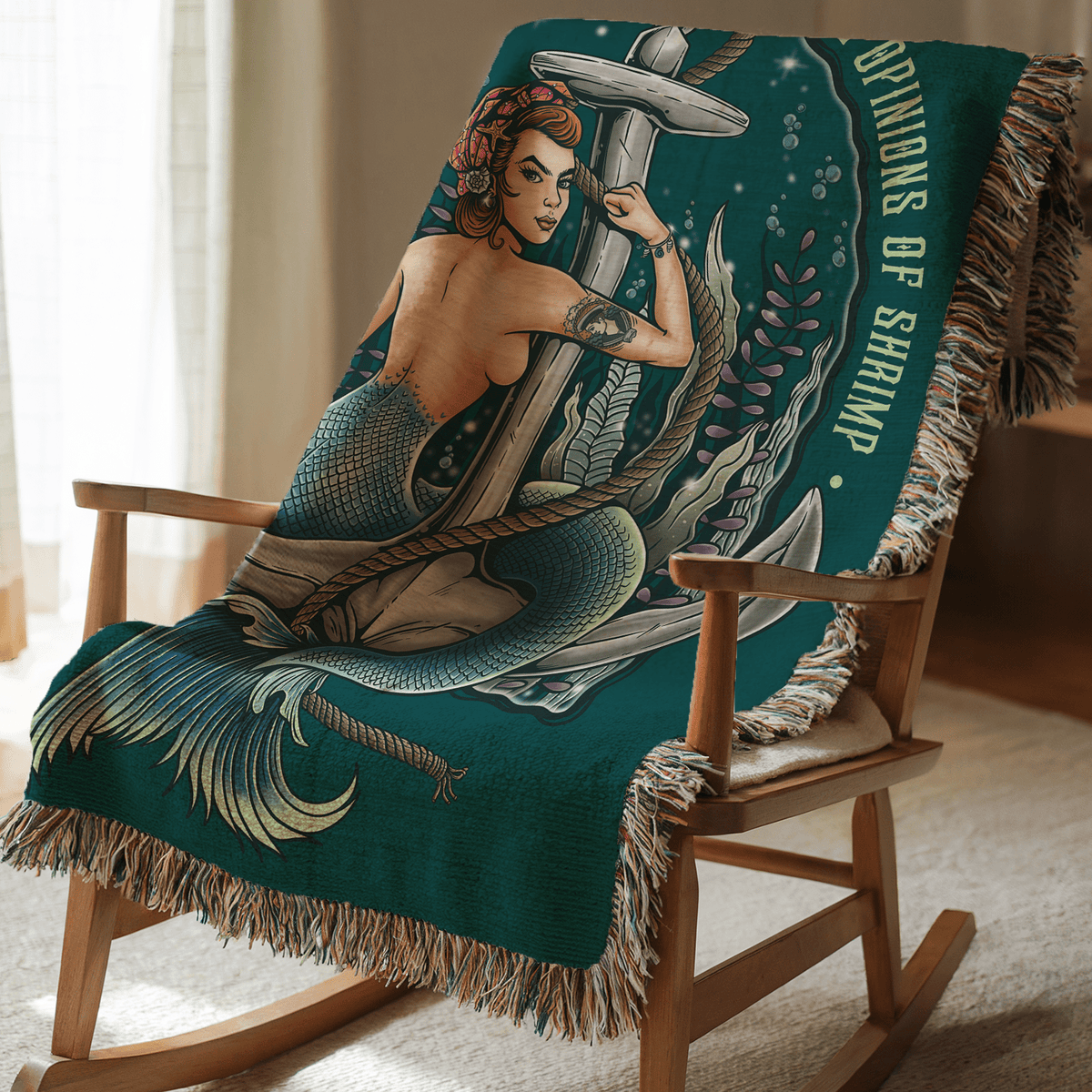 Printify Rosie The Riveter Woven Blanket