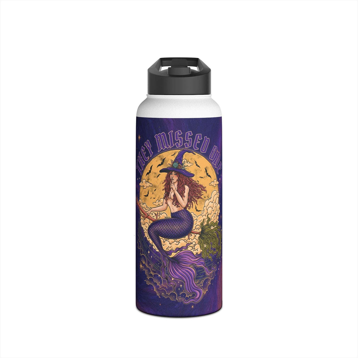 Printify Salem Siren 32oz Stainless Steel Water Bottle 32oz / White 30312462563000243032