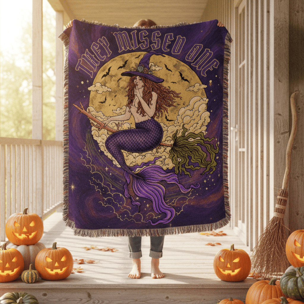 Printify Salem Siren Woven Blanket