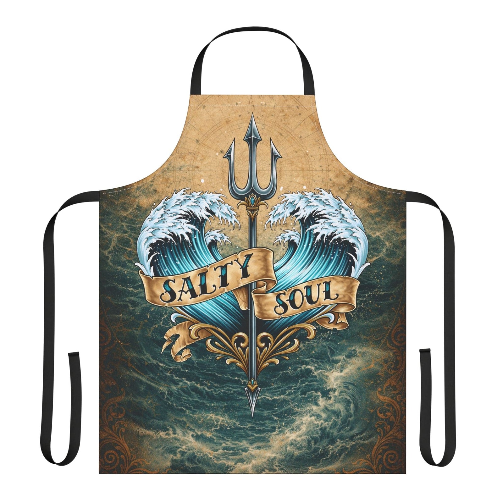 Printify Salty Soul Apron One size / Black 16115496308976605568