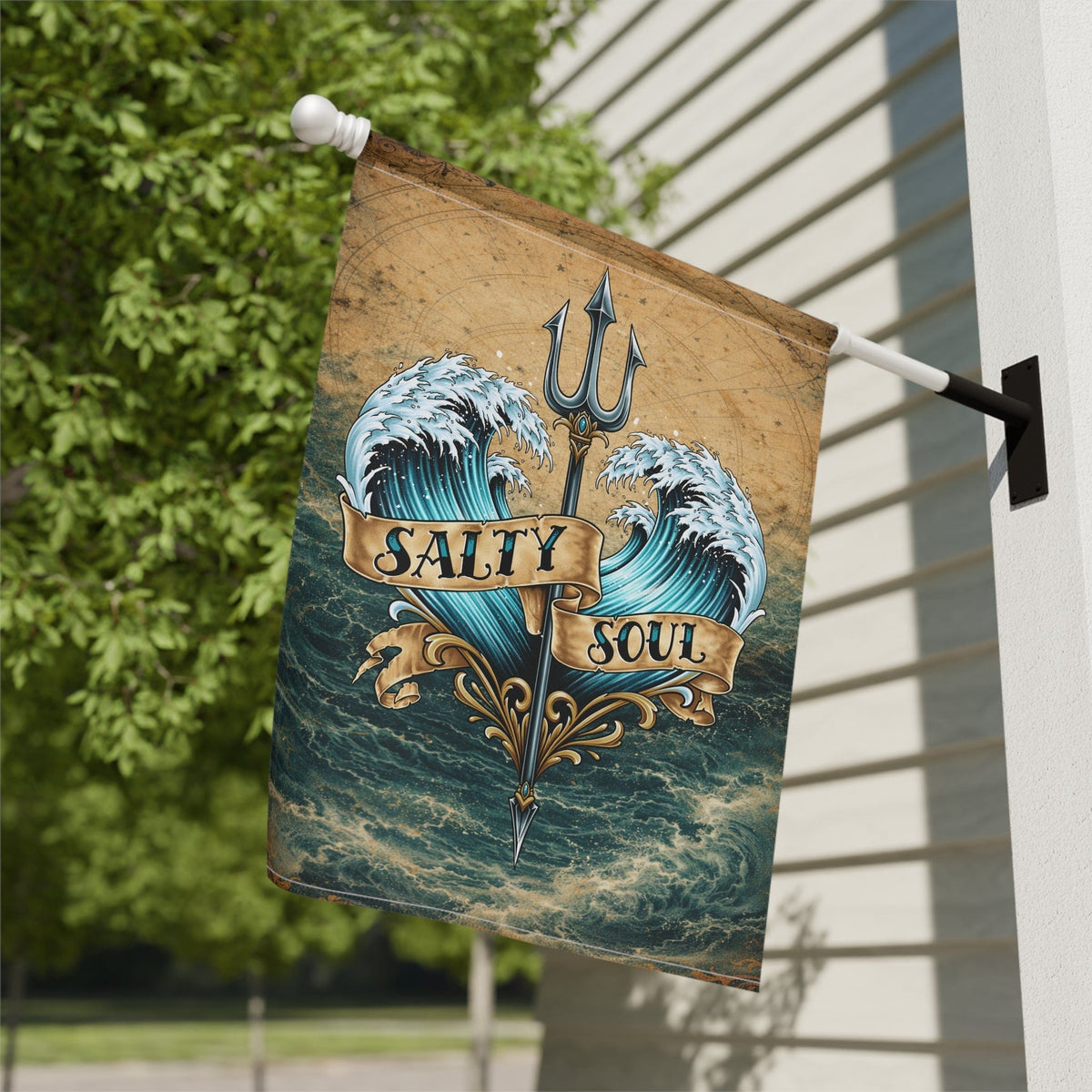 Printify Salty Soul Beach House Flag 24.5'' × 32'' 15375081303302935876
