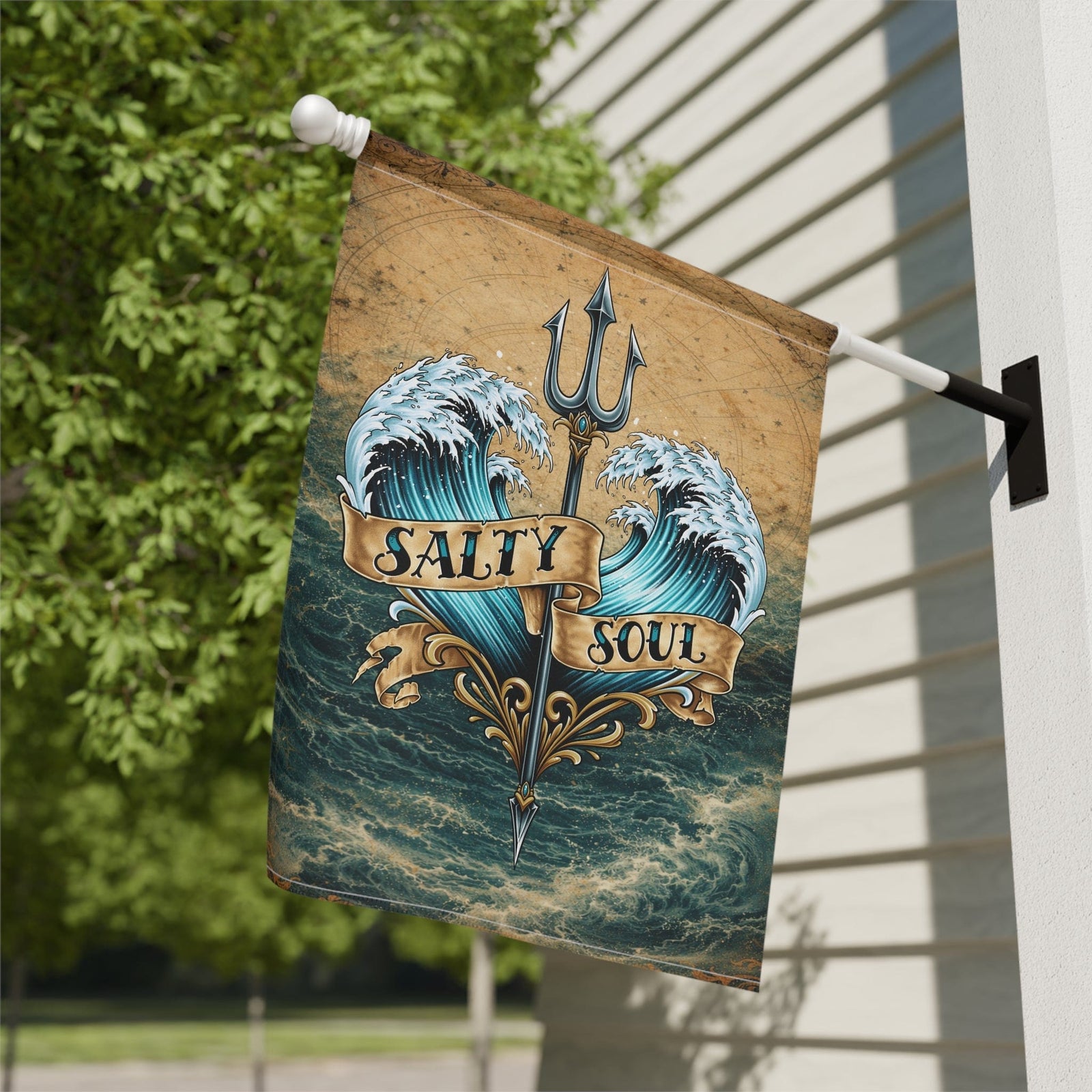 Printify Salty Soul Beach House Flag 24.5'' × 32'' 15375081303302935876
