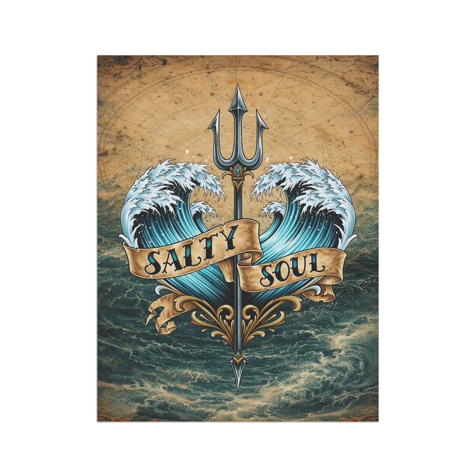 Printify Salty Soul Beach House Flag 24.5'' × 32'' 15375081303302935876