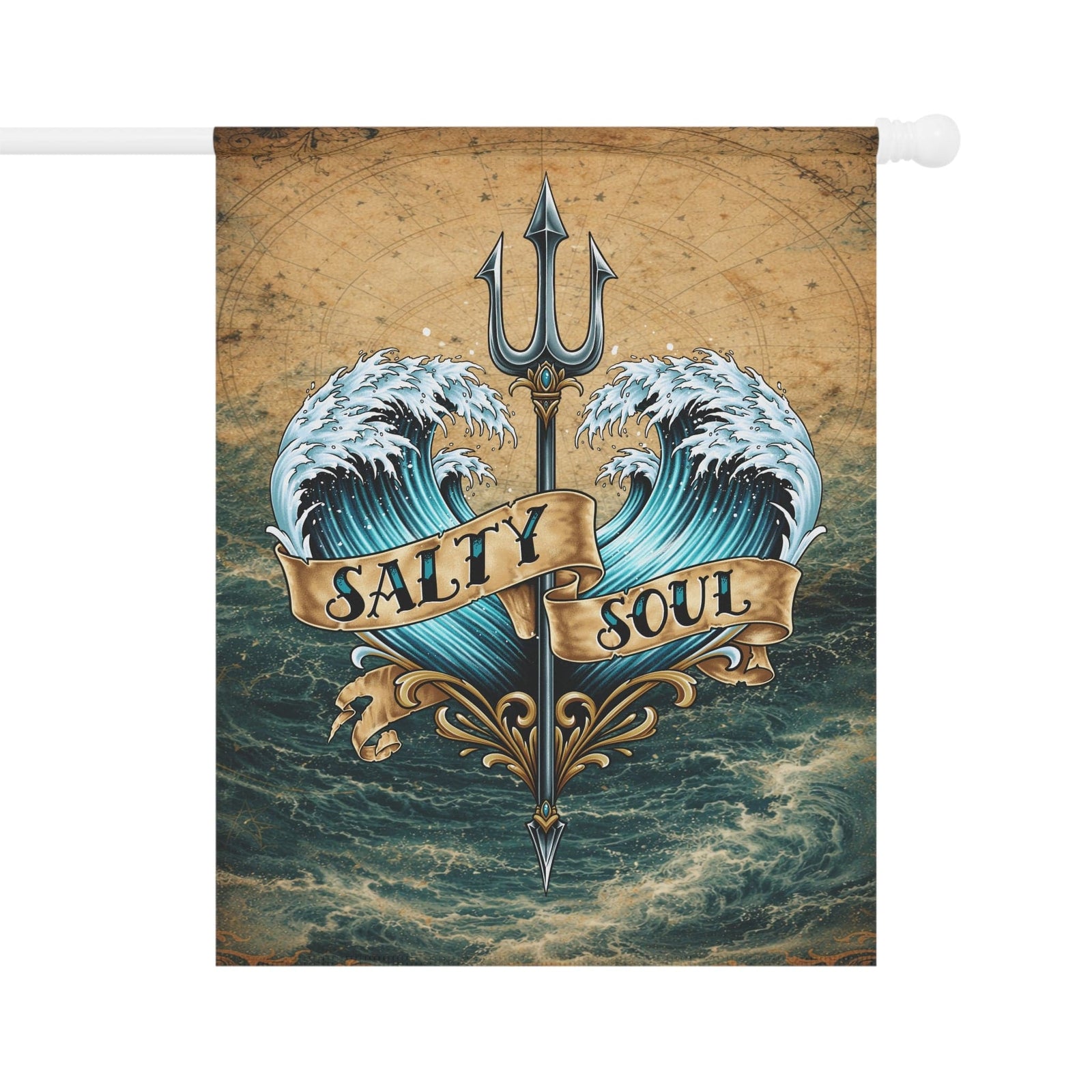 Printify Salty Soul Beach House Flag 24.5'' × 32'' 15375081303302935876