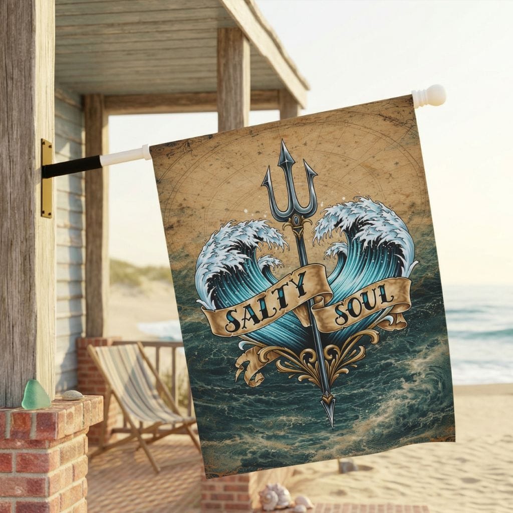 Printify Salty Soul Beach House Flag 24.5'' × 32'' 15375081303302935876