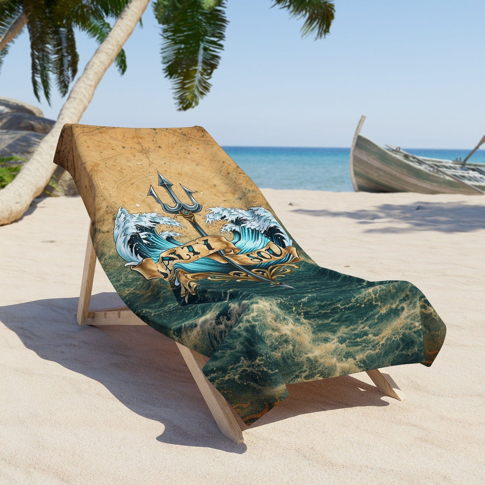 Printify Salty Soul Beach Towel 36" × 72" 16187649815460625992