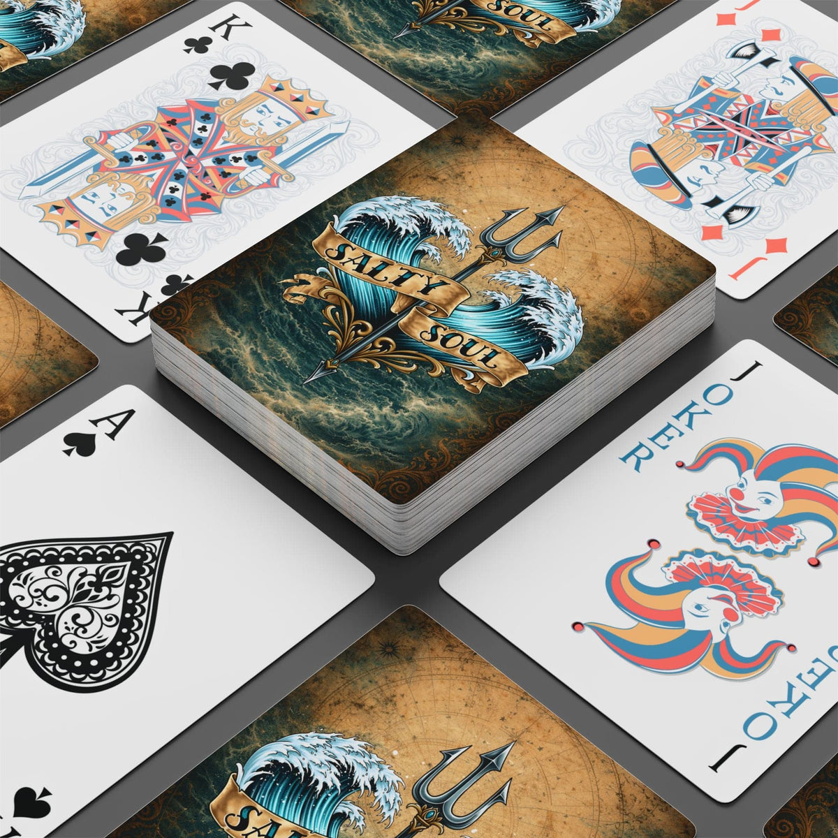 Printify Salty Soul Poker Playing Cards 2.5" x 3.5" / White / Semi Glossy 18702353665536234688