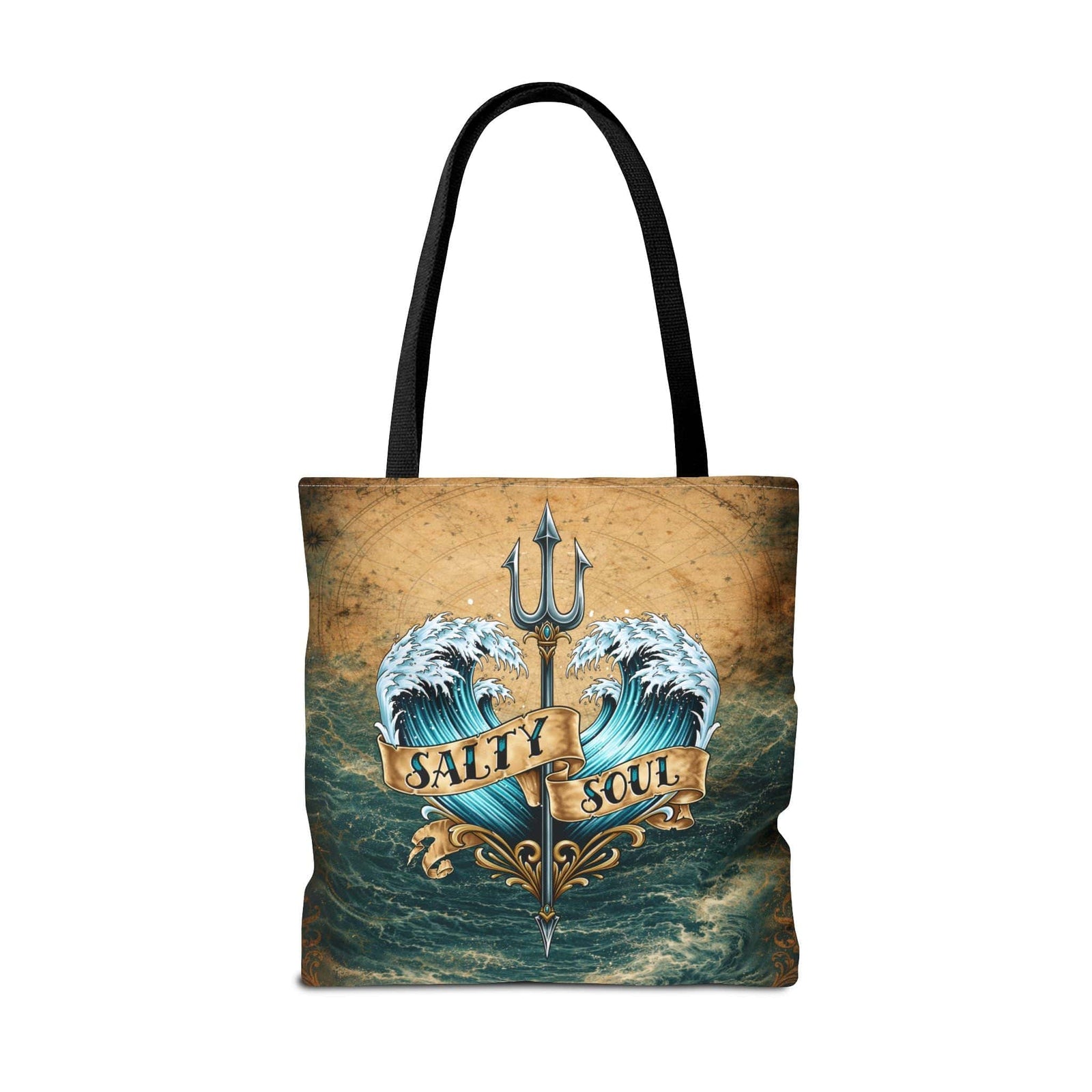 Printify Salty Soul Tote Bag 18" × 18'' / Black 12140011861248343582