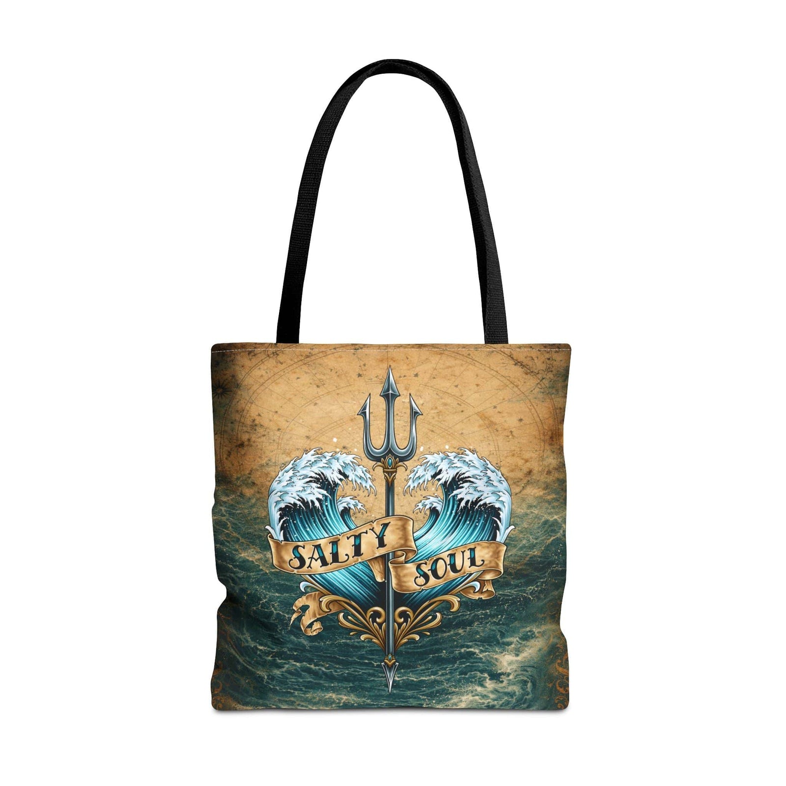 Printify Salty Soul Tote Bag 18" × 18'' / Black 12140011861248343582