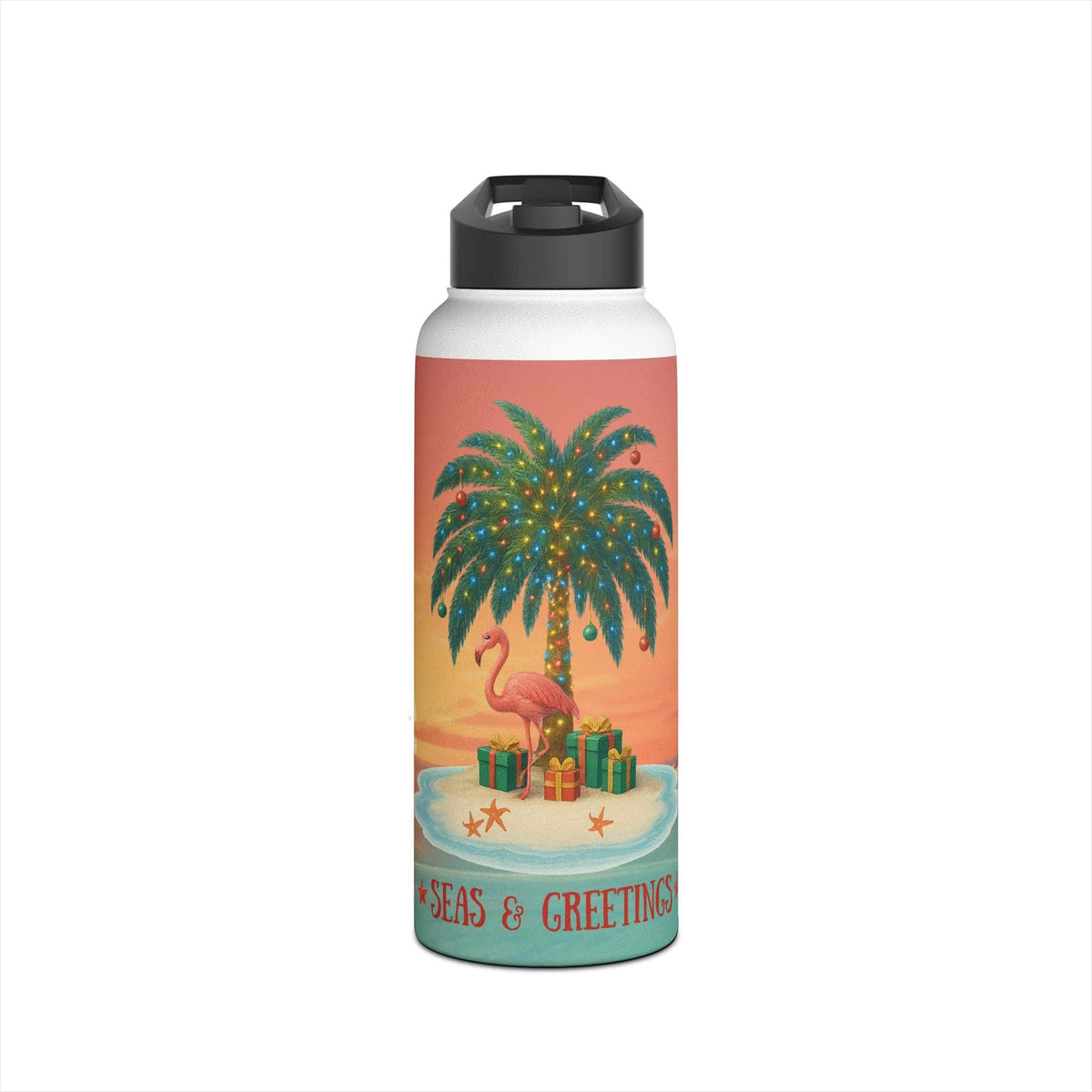 Printify Seas &amp; Greetings 32oz Water Bottle 32oz / White 22115879628670665394
