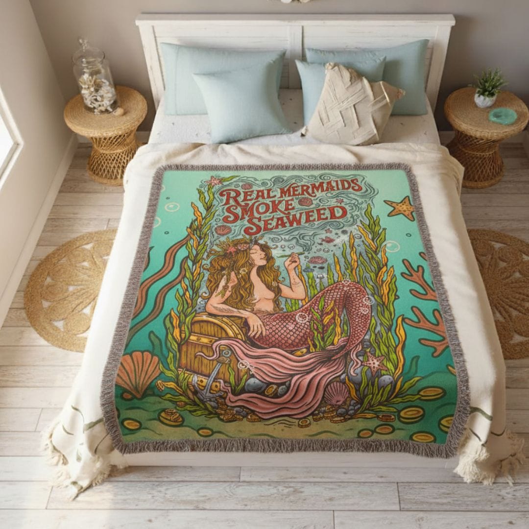 Printify Seaweed Siren Woven Blanket