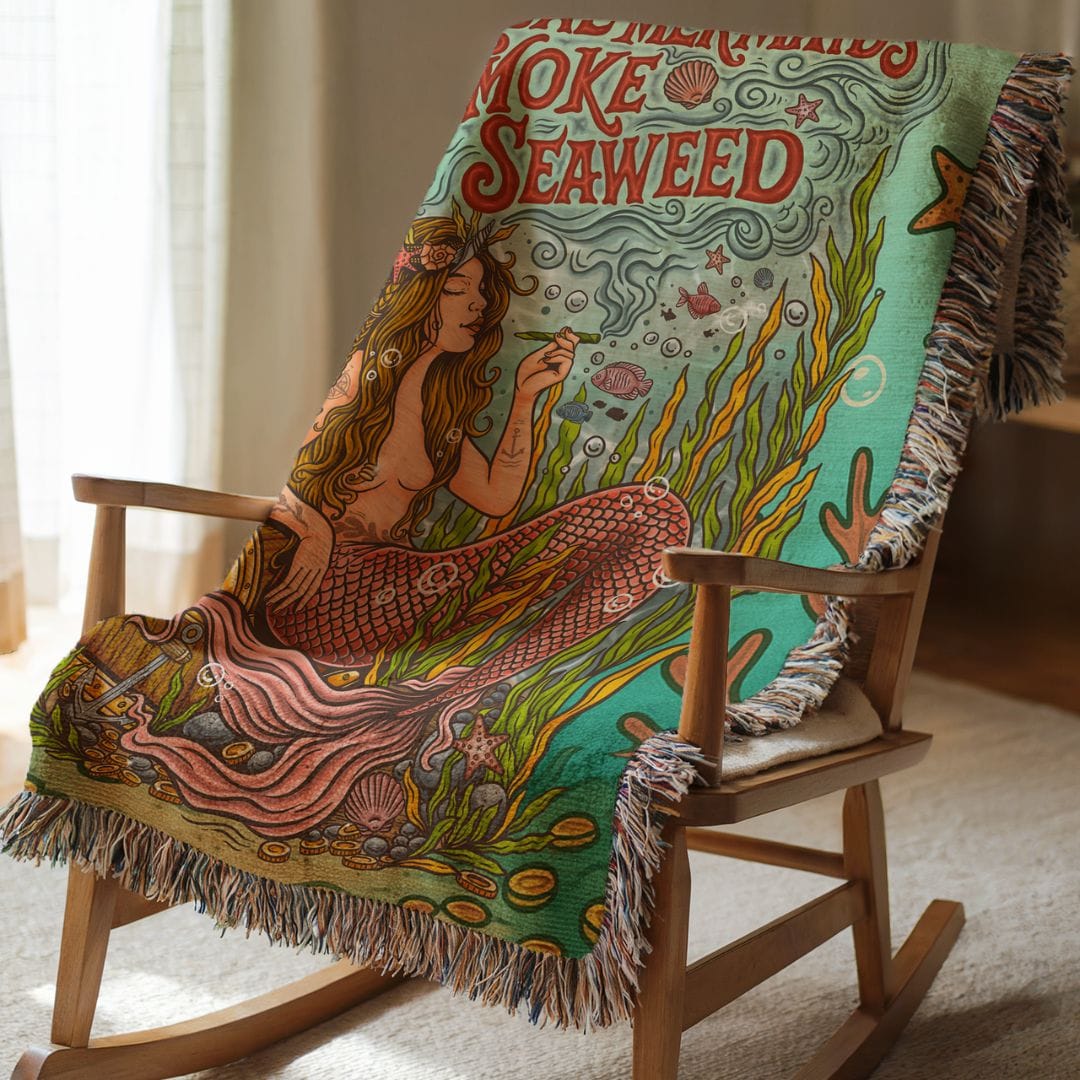 Printify Seaweed Siren Woven Blanket