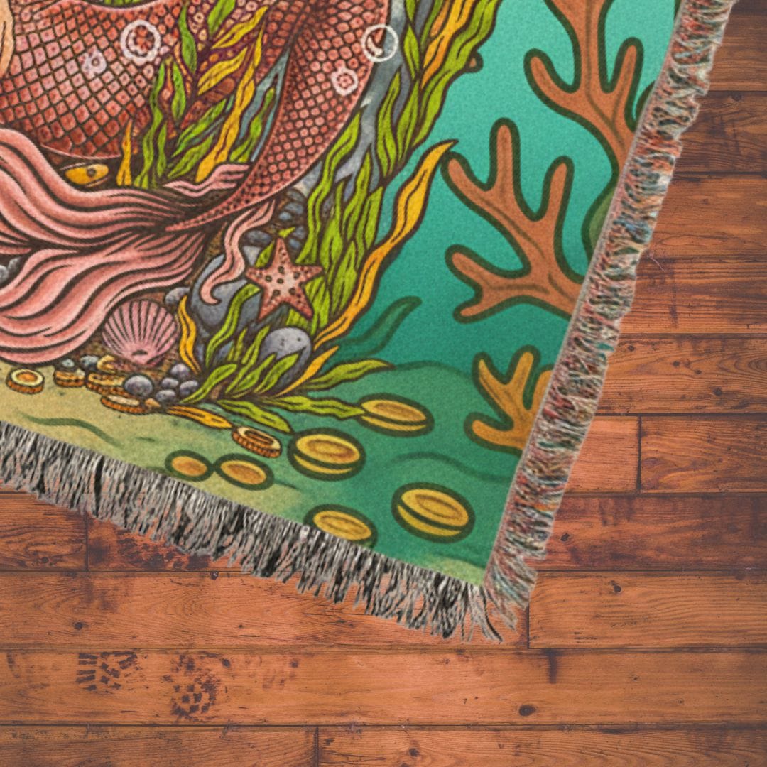 Printify Seaweed Siren Woven Blanket