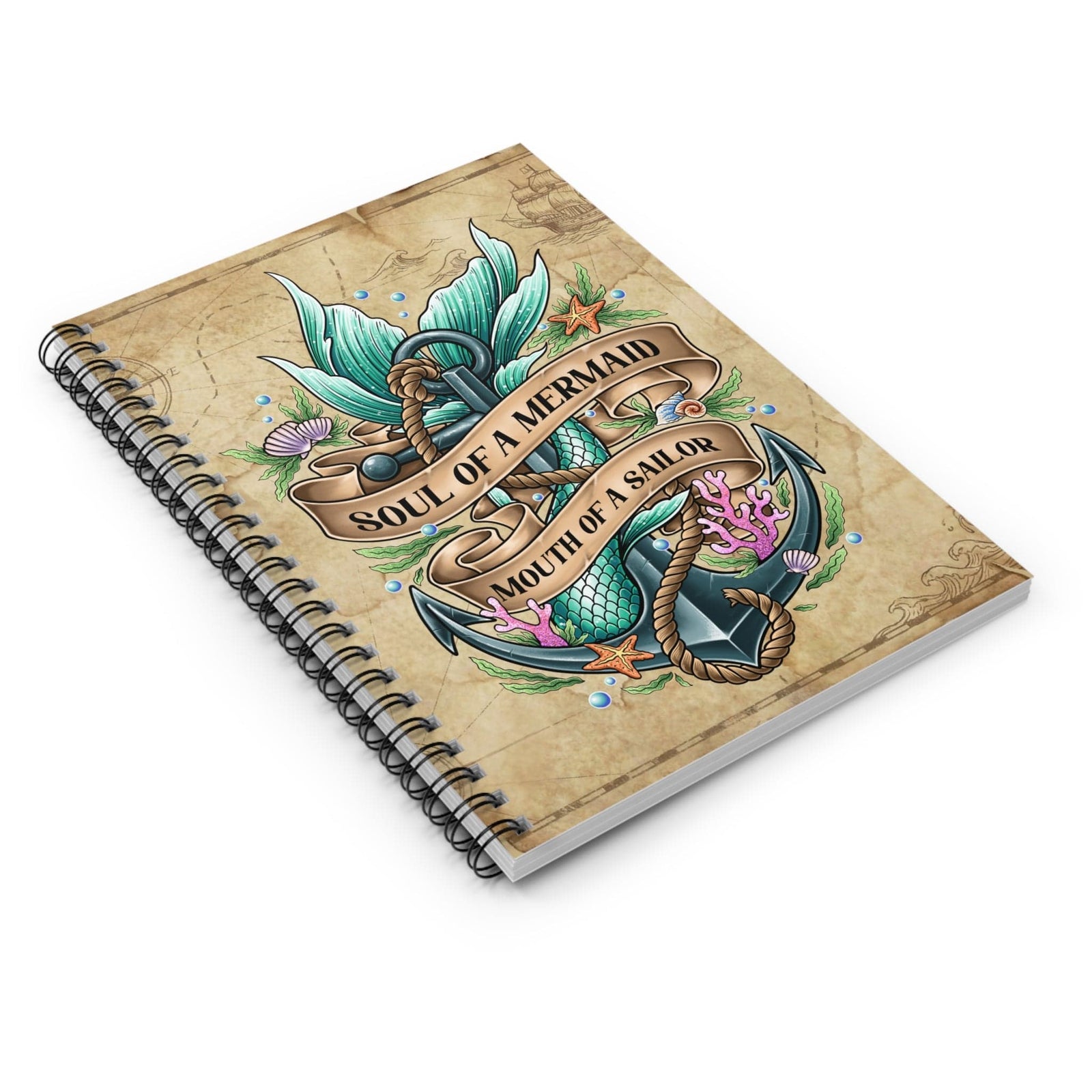Printify Soul of a Mermaid, Mouth of a Sailor Notebook One Size 13601037486273287706