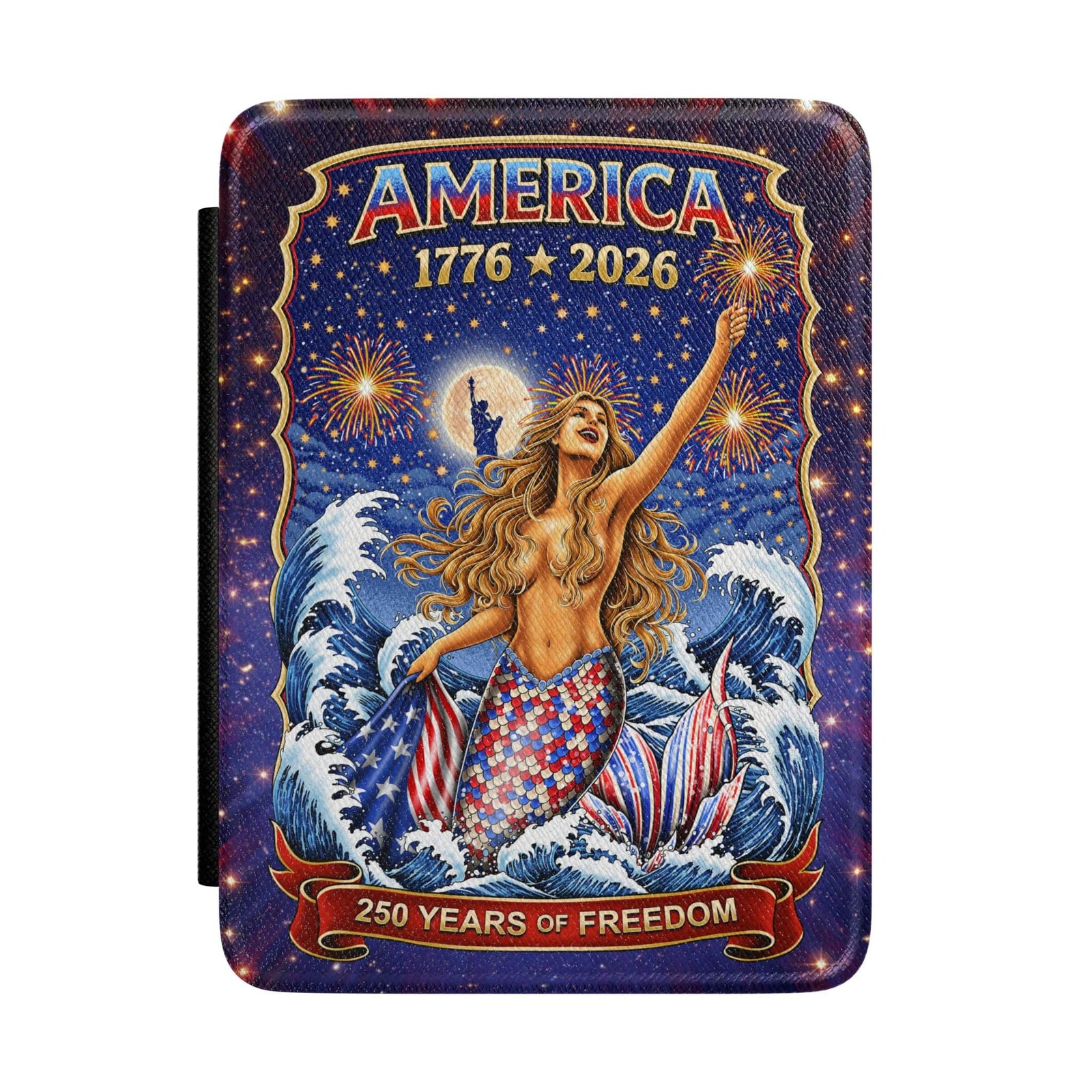 Printify Star Spangled Mermaid America 250 Kindle Case Colorsoft / Paperwhite (7”) 12 Gen. (2024-2025) 15030262860413463562