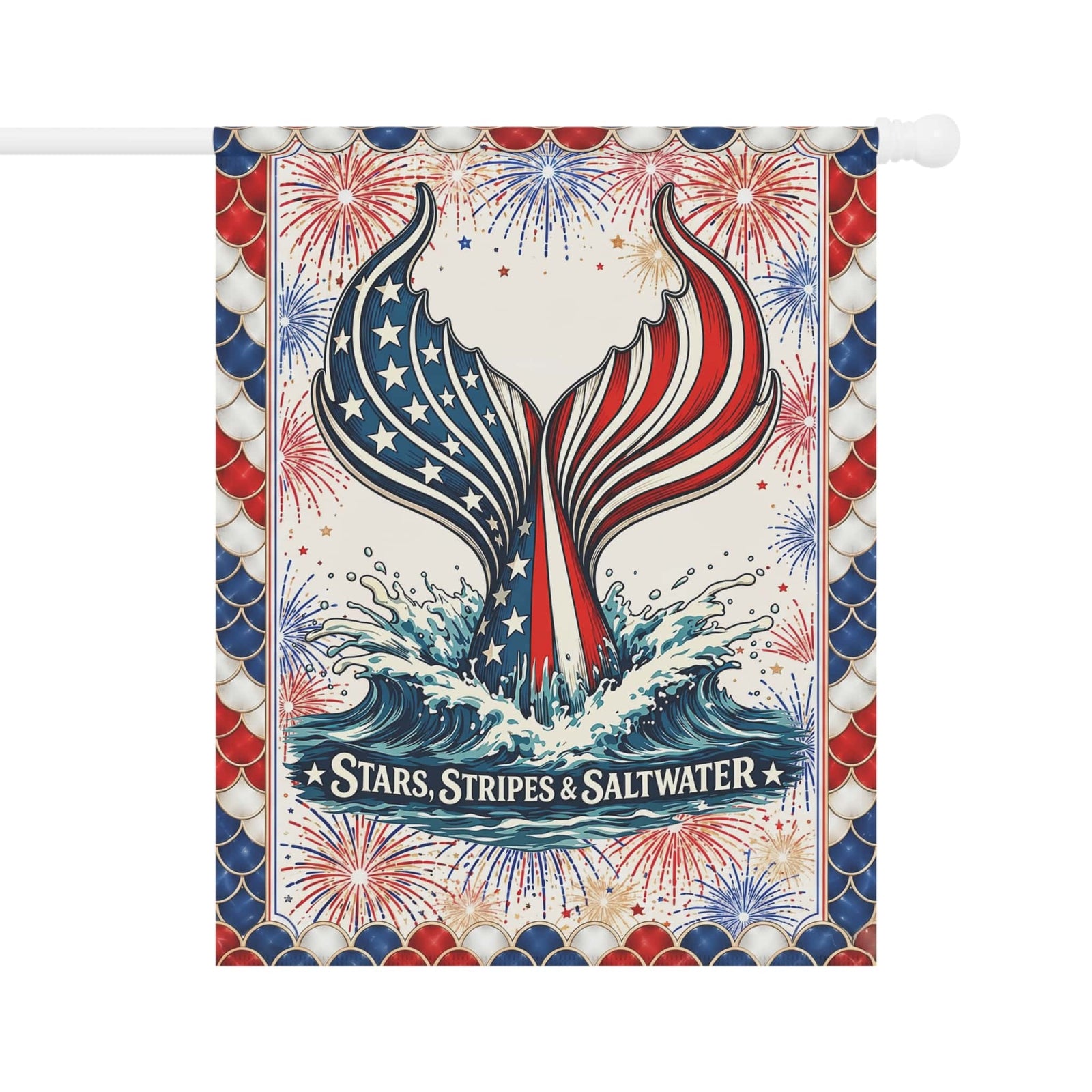 Printify Stars, Stripes & Saltwater House Flag 24.5'' × 32'' 21110114768890946870
