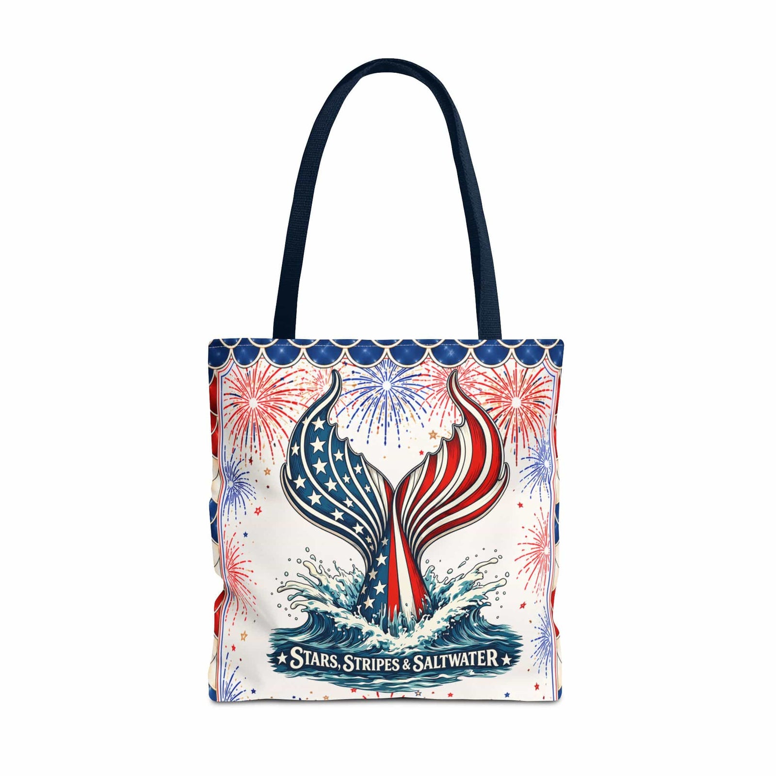Printify Stars, Stripes & Saltwater Tote Bag 18" × 18'' / Navy 27225241127085212702