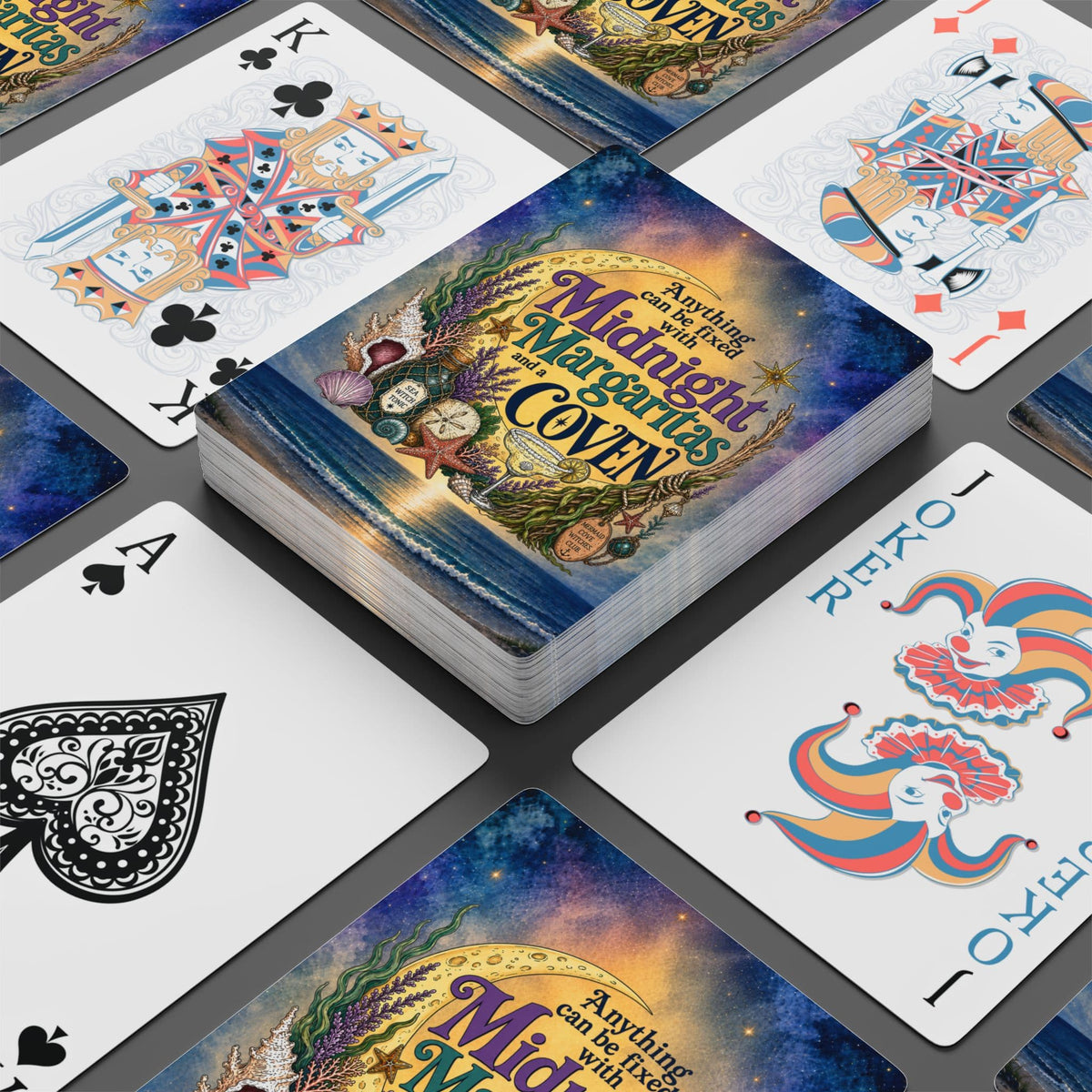 Printify The Mermaid Coven Playing Cards (Moonlit Ocean) 2.5" x 3.5" / White / Semi Glossy 86876342620712052235