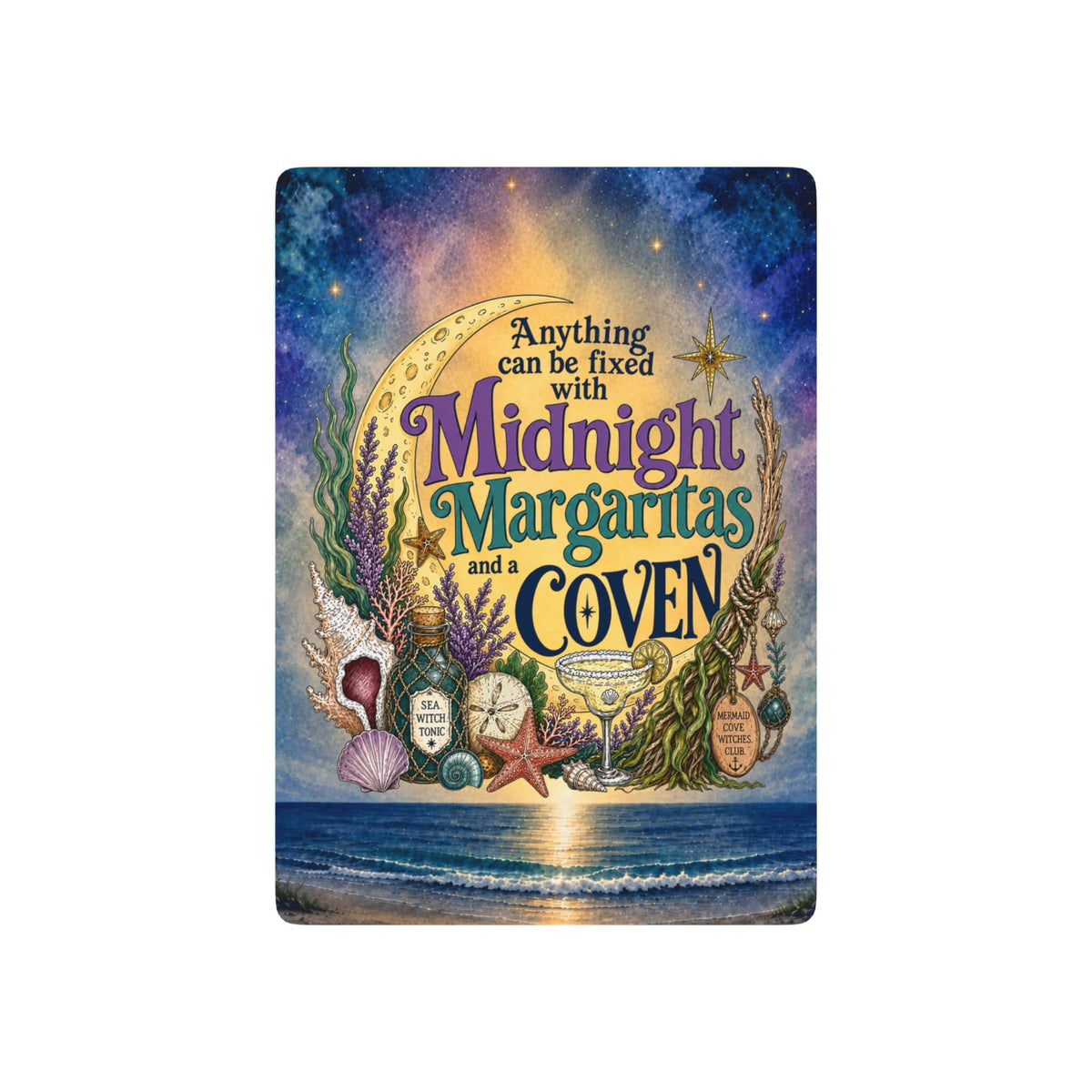 Printify The Mermaid Coven Playing Cards (Moonlit Ocean) 2.5" x 3.5" / White / Semi Glossy 86876342620712052235