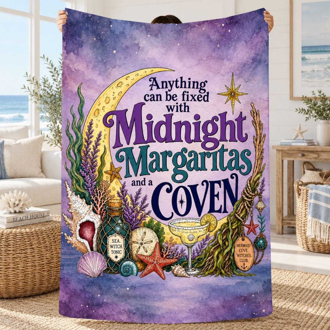 Printify The Mermaid Coven Plush Blanket (Mystic)