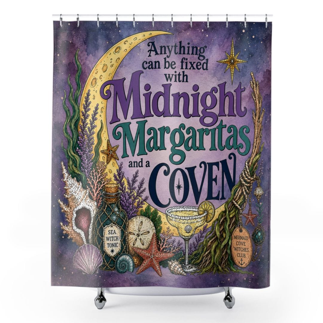 Printify The Mermaid Coven Shower Curtain (Mystic) 71" × 74" 26510723799585579925