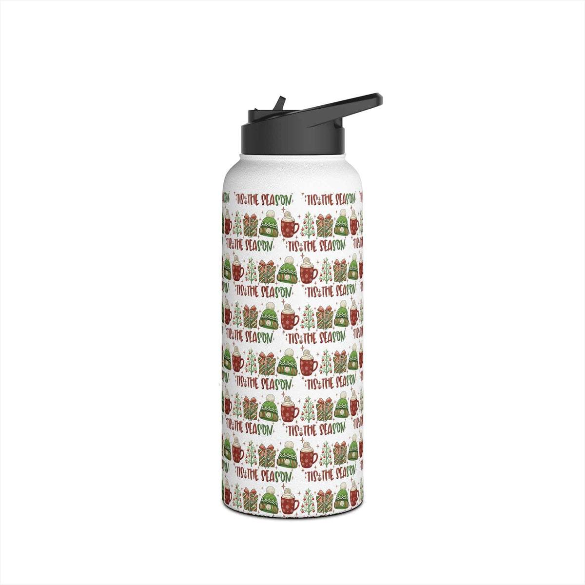 Printify Tis The Season 32oz Stainless Steel Water Bottle 32oz / White 42969752983270827548