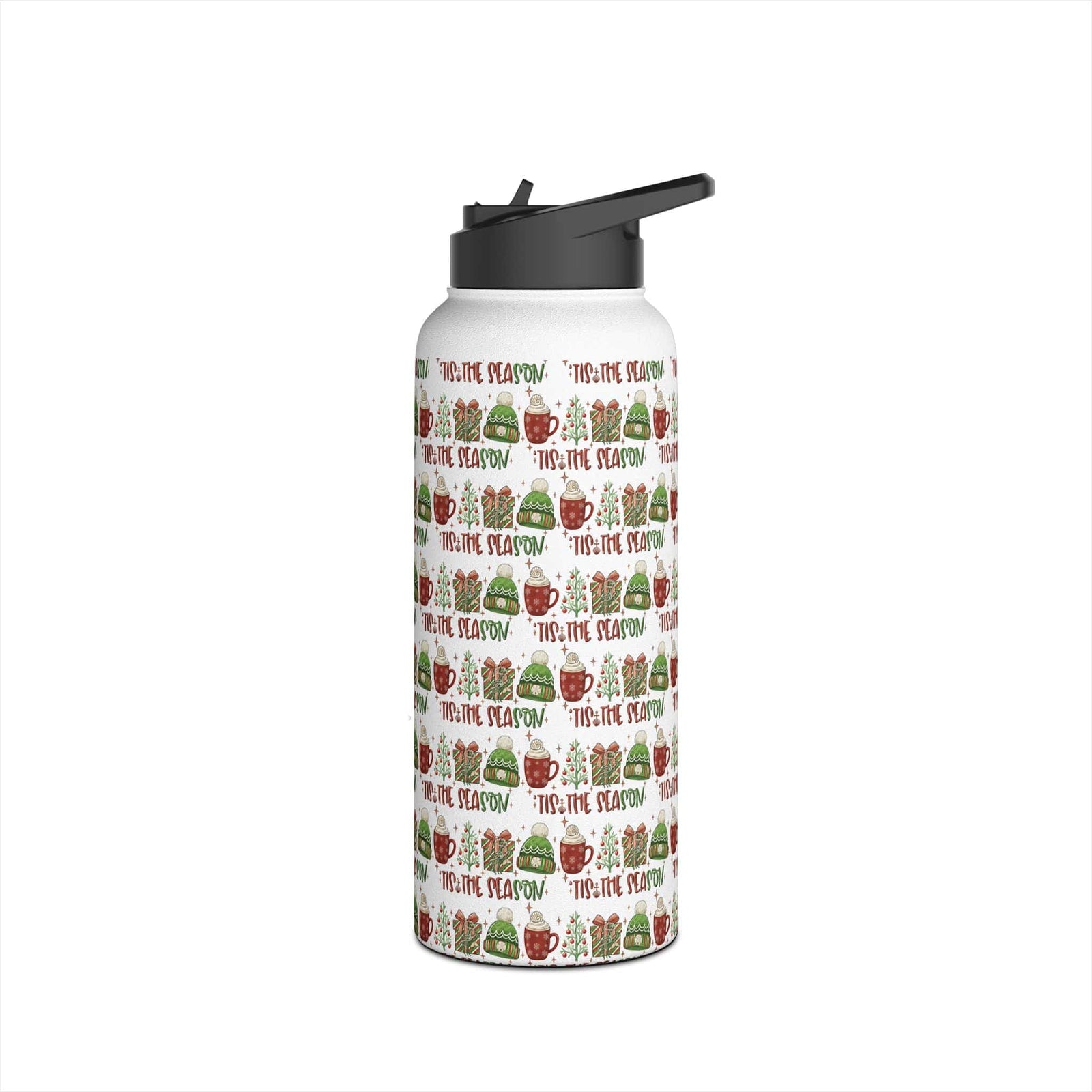 Printify Tis The Season 32oz Stainless Steel Water Bottle 32oz / White 42969752983270827548