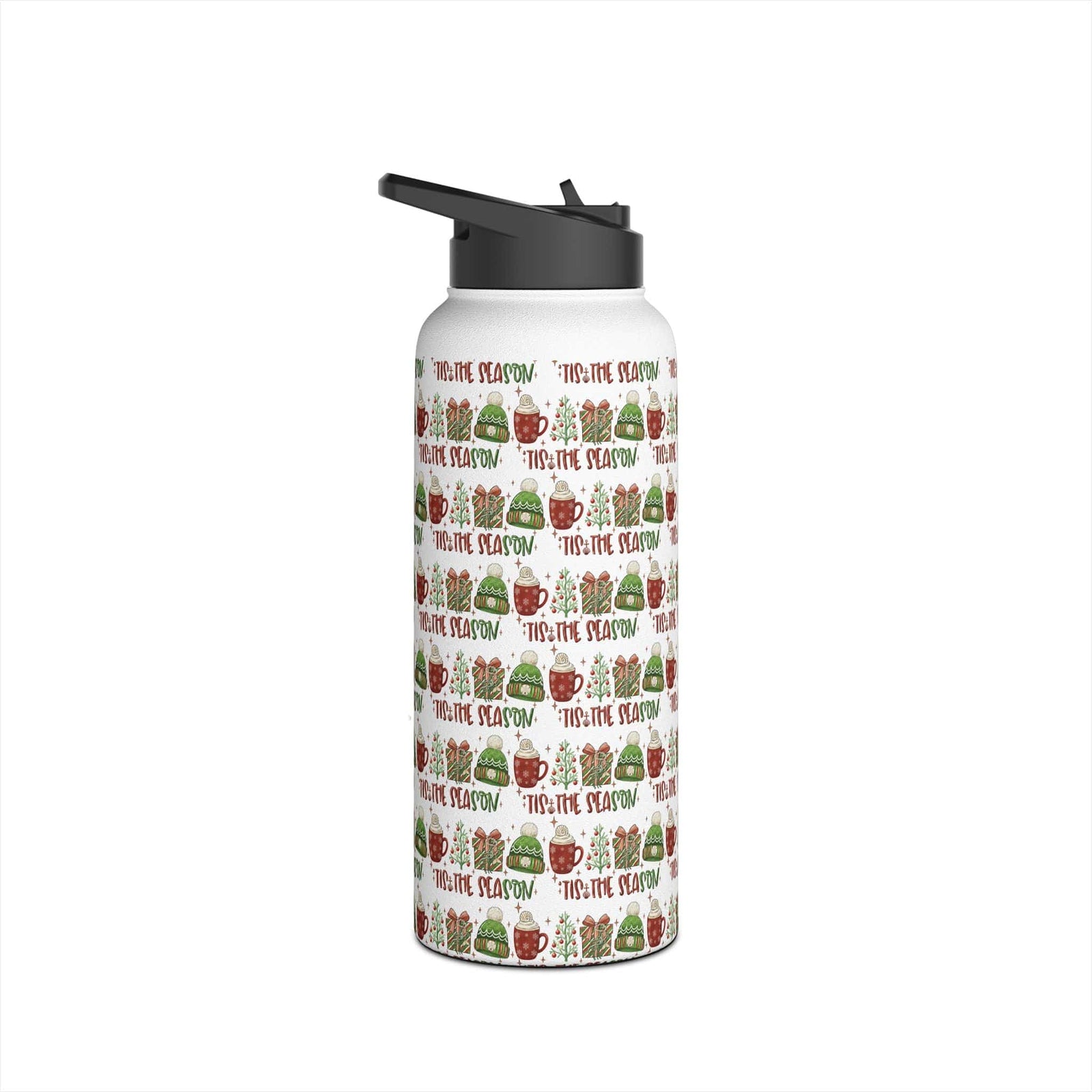 Printify Tis The Season 32oz Stainless Steel Water Bottle 32oz / White 42969752983270827548