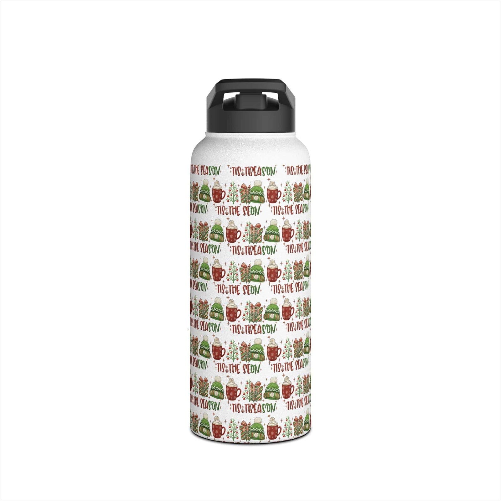 Printify Tis The Season 32oz Stainless Steel Water Bottle 32oz / White 42969752983270827548