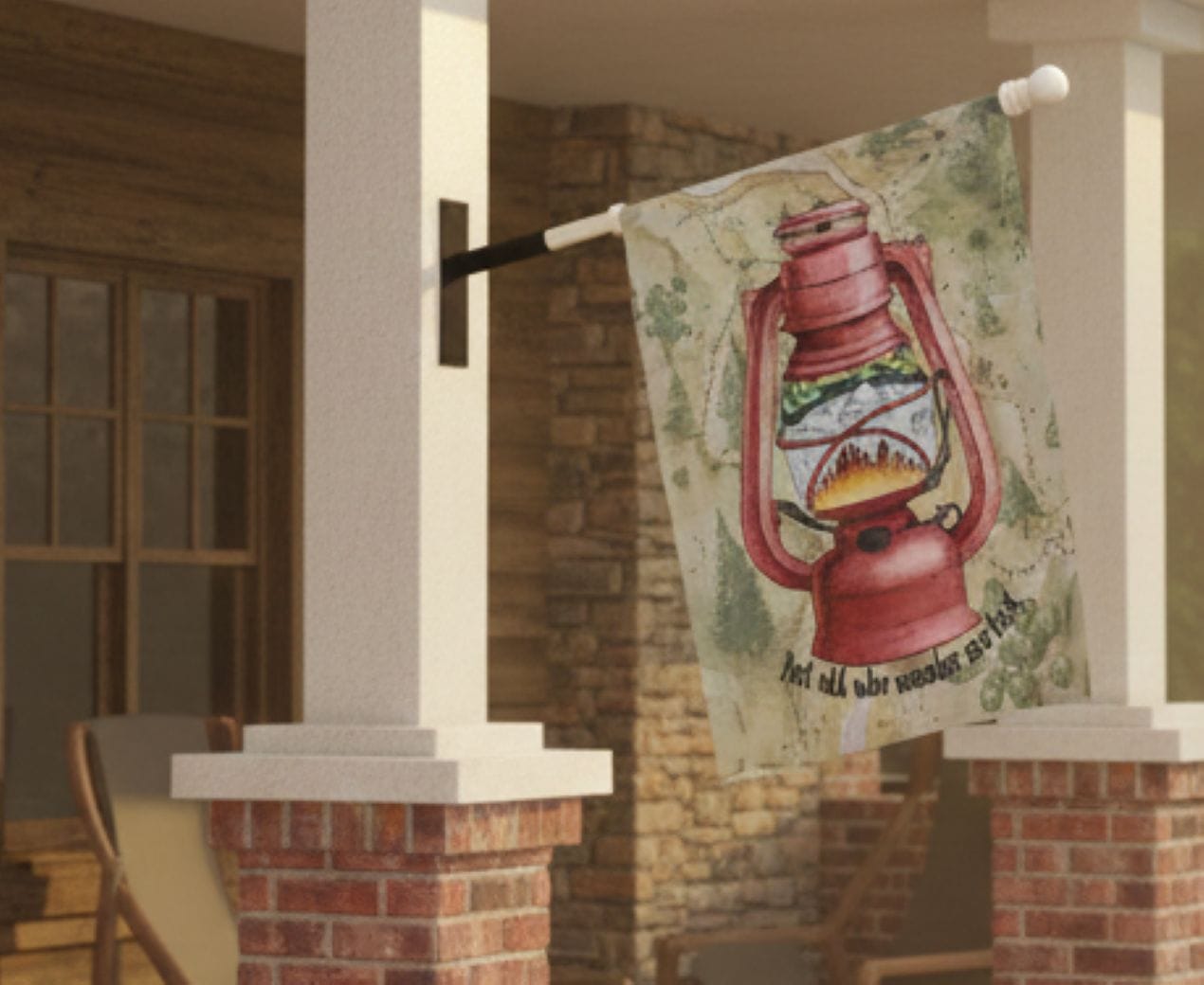 Printify Wander Lantern House Flag 24.5'' × 32'' 27007807627143302136