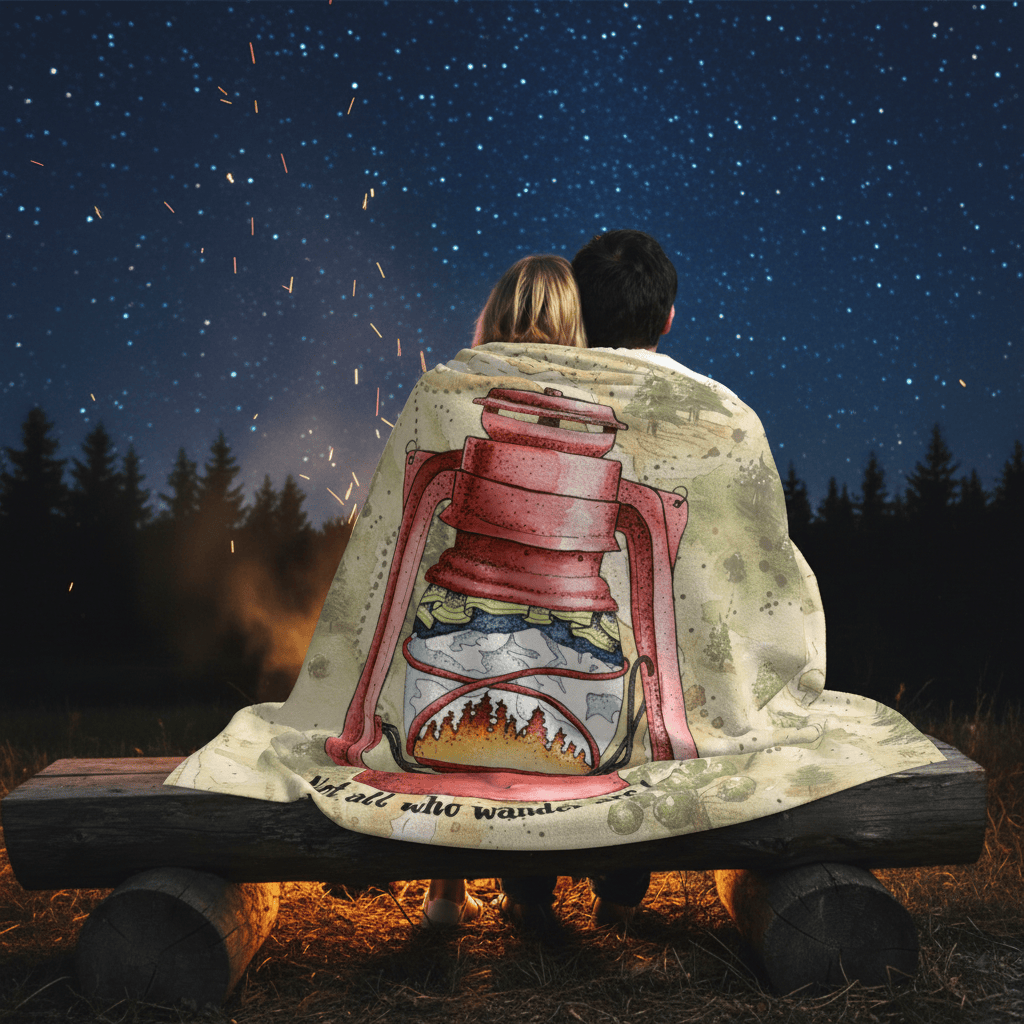 Printify Wander Lantern Plush Blanket