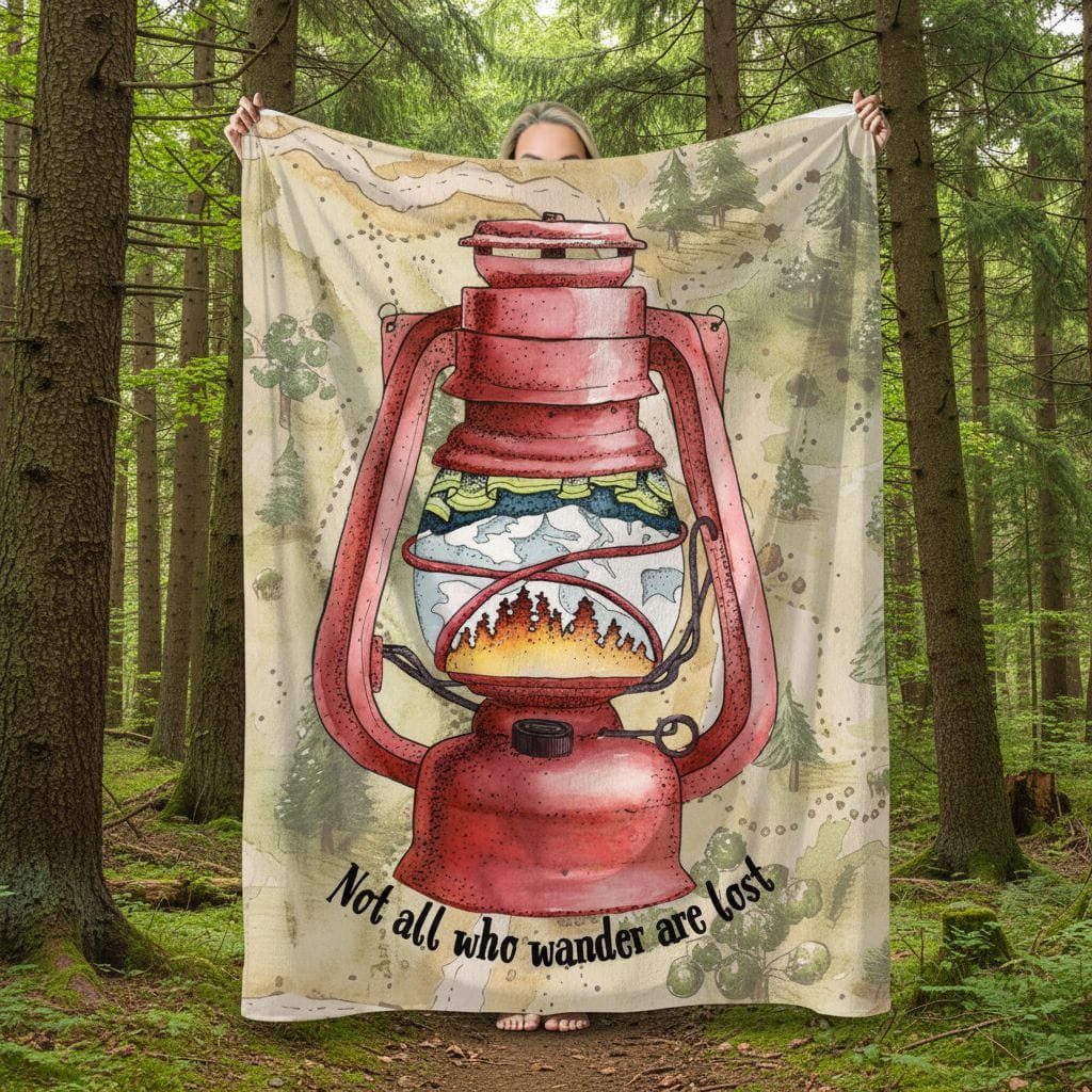 Printify Wander Lantern Plush Blanket