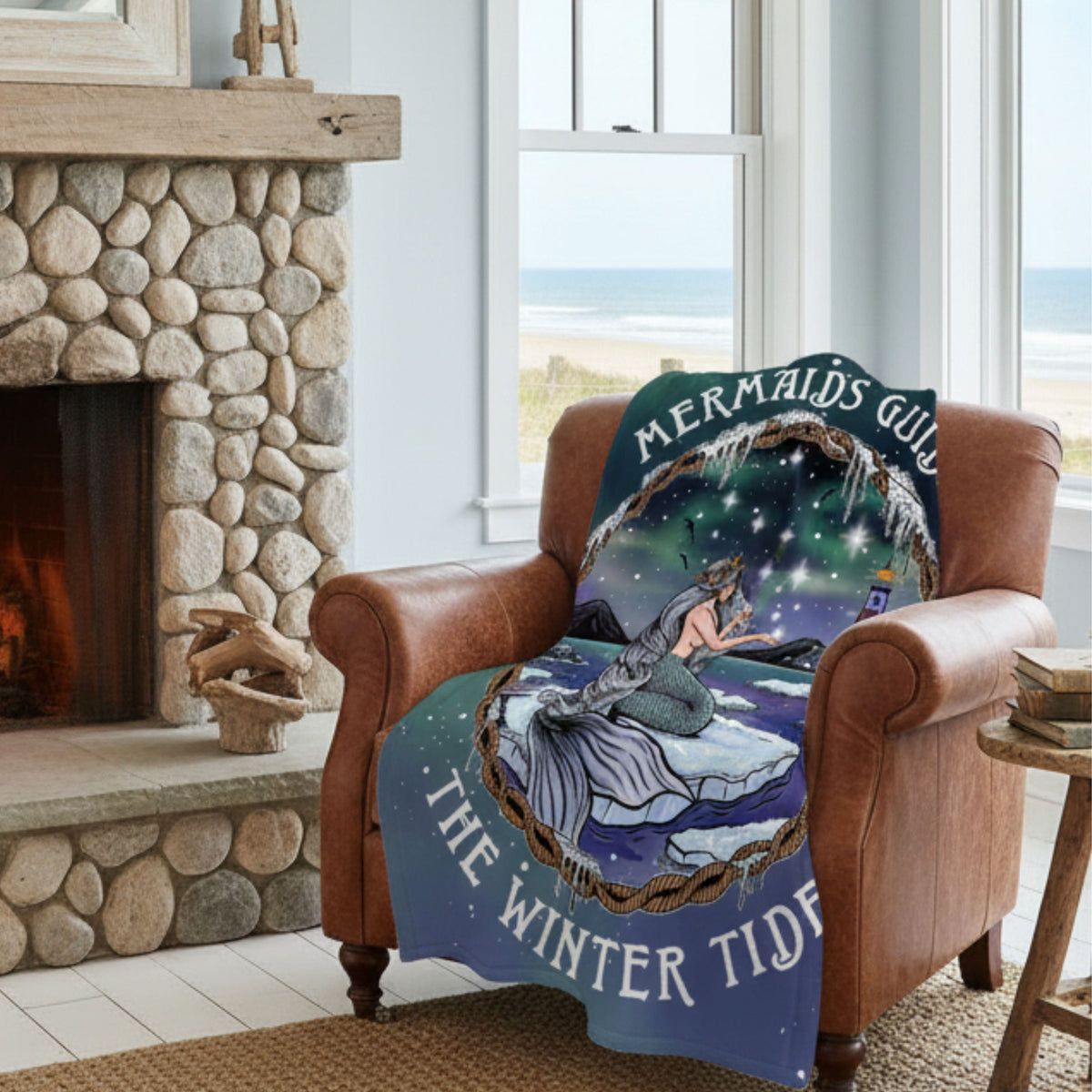 Printify Winter Tides Plush Blanket