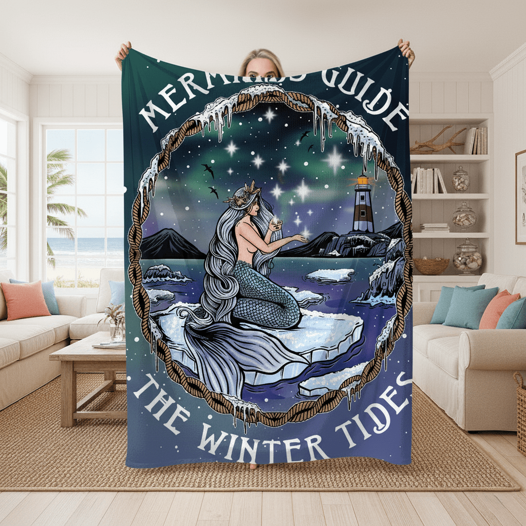 Printify Winter Tides Plush Blanket