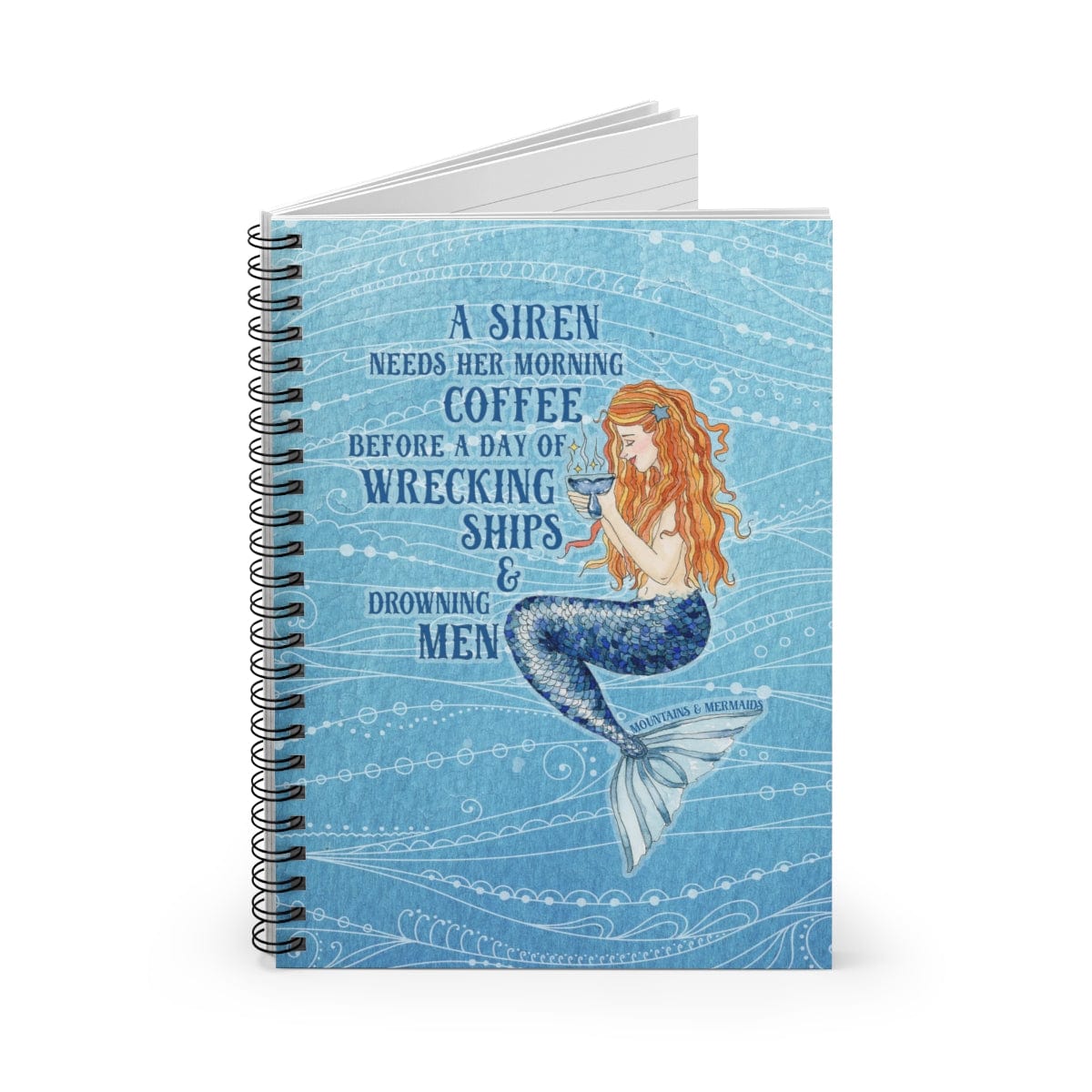 Siren's Brew Spiral Notebook - Ruled Line - Mountains & Mermaids