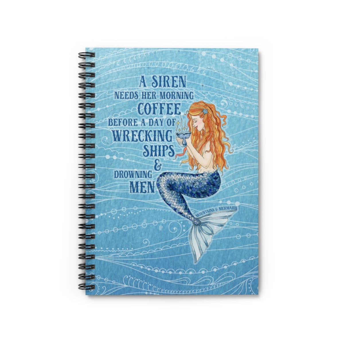 Siren's Brew Spiral Notebook - Ruled Line - Mountains & Mermaids