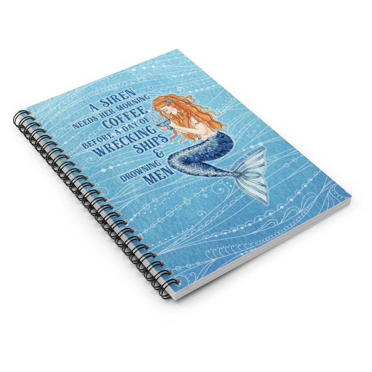 Siren's Brew Spiral Notebook - Ruled Line - Mountains & Mermaids