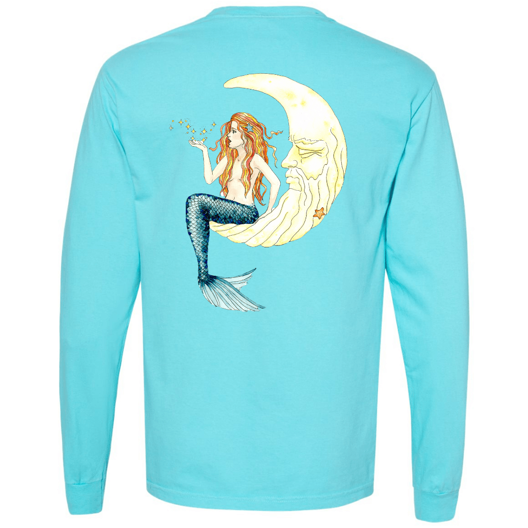 Mermaid In The Moon Unisex Long Sleeve T-Shirt - Mountains & Mermaids