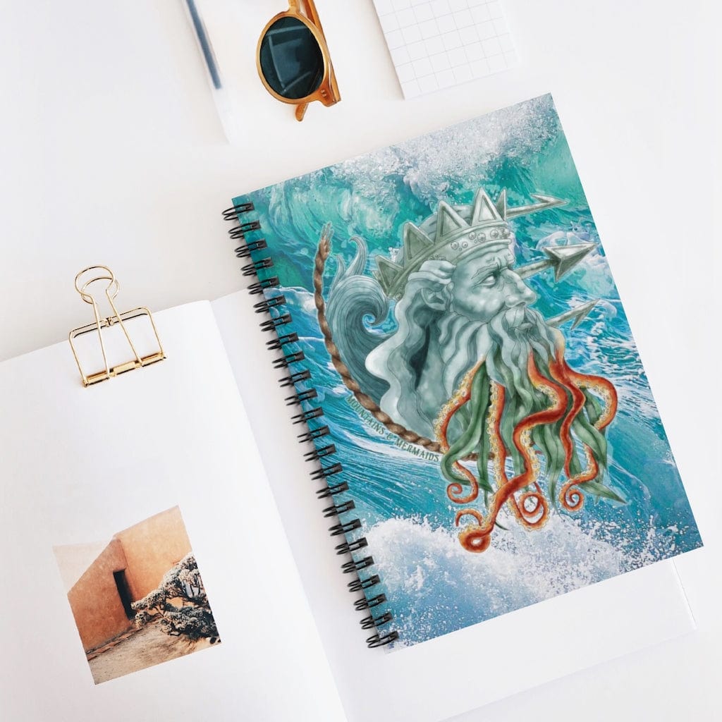 Poseidon Spiral Notebook - Ruled Line - Mountains & Mermaids