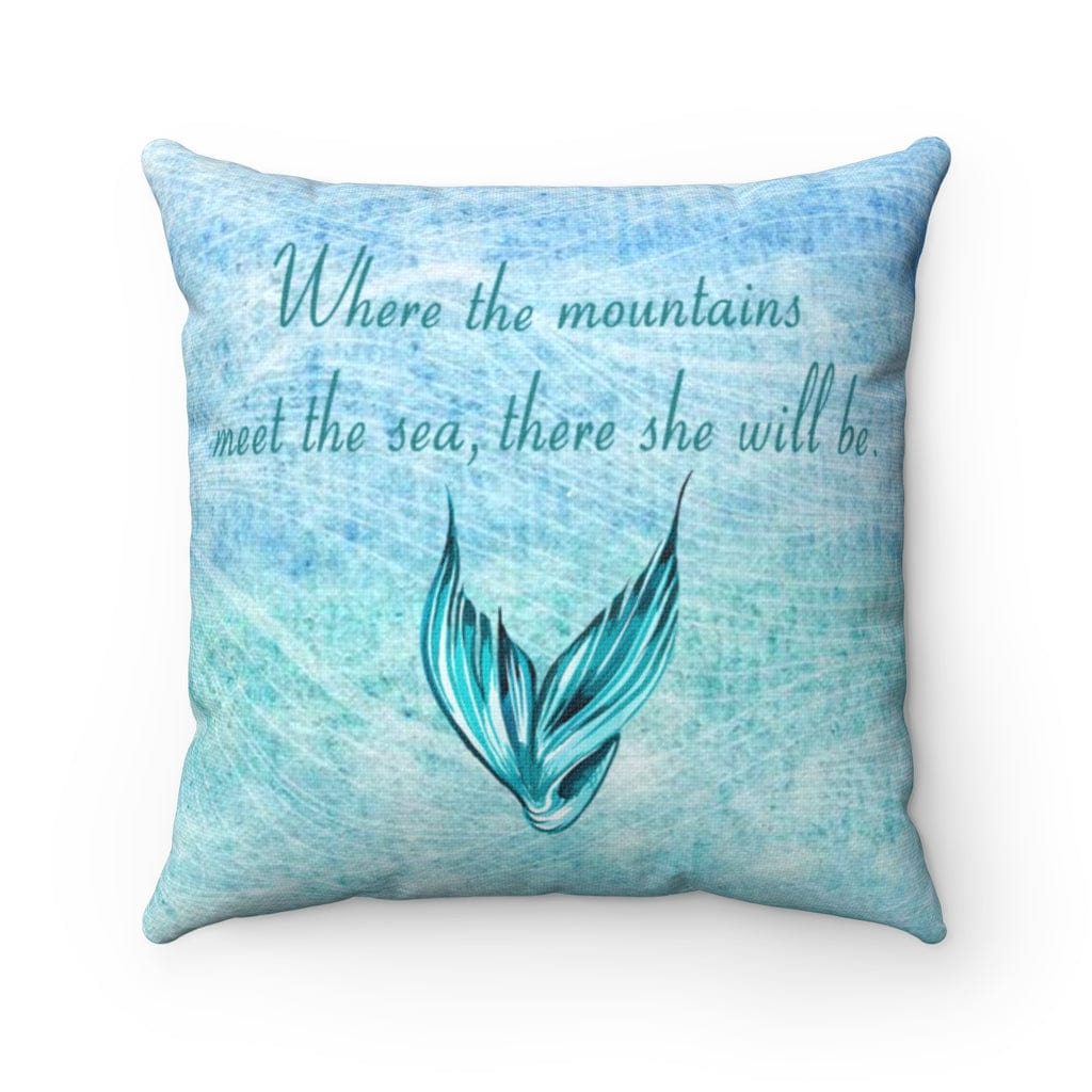 Mountain Mermaid Square Pillow - Mountains & Mermaids