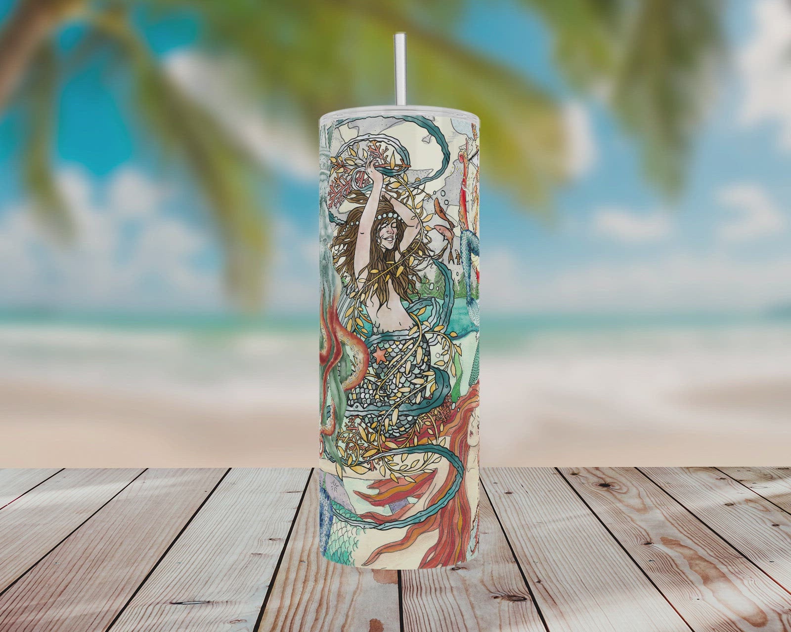 Mountains & Mermaids Tribe Insulated Tumbler