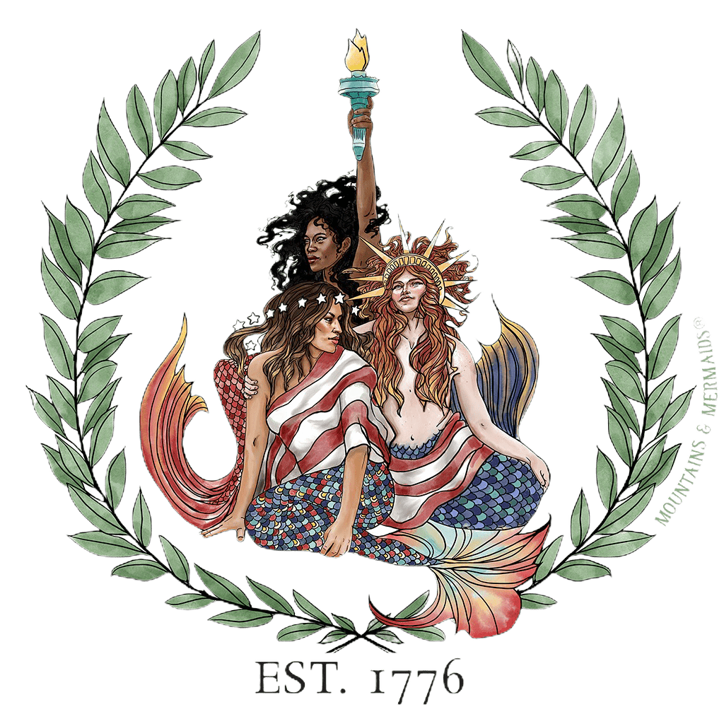 Mermaids For America Sticker - Mountains & Mermaids