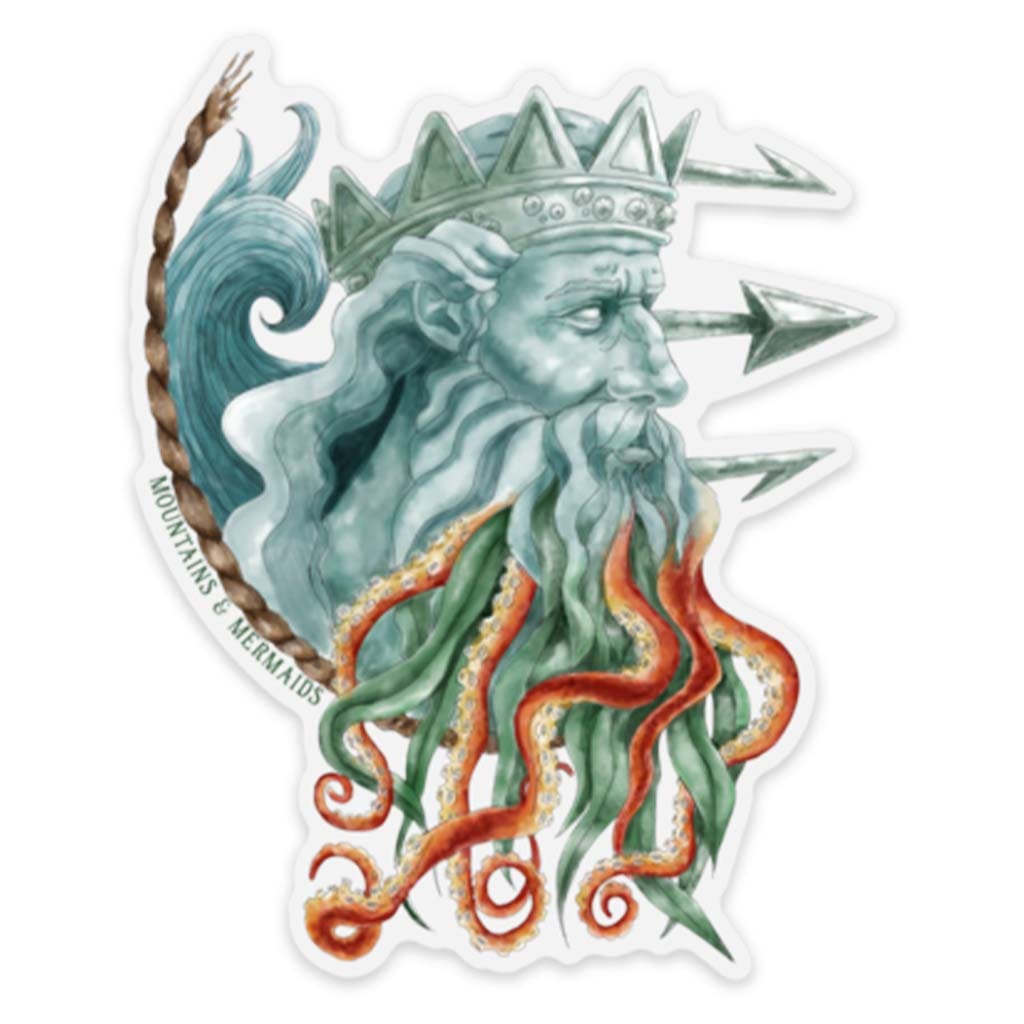 Poseidon Sticker - Mountains & Mermaids