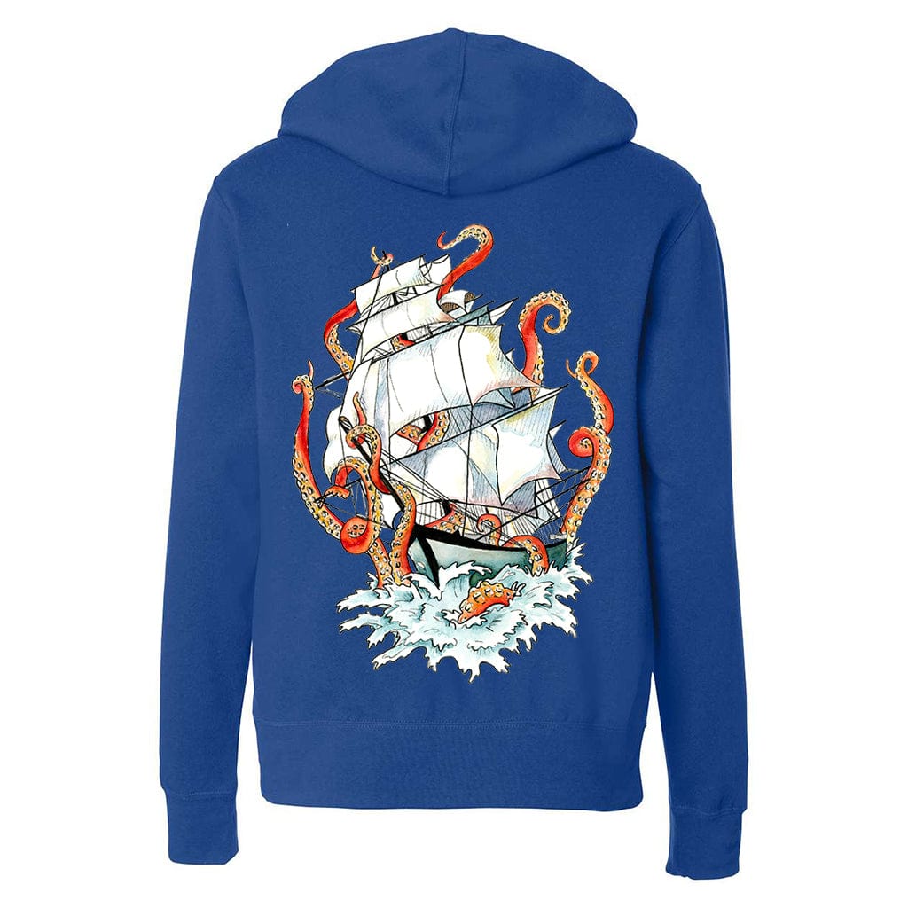 Mountains & Mermaids Kraken Unisex Fleece Zip-Up Hoodie Small MM1009