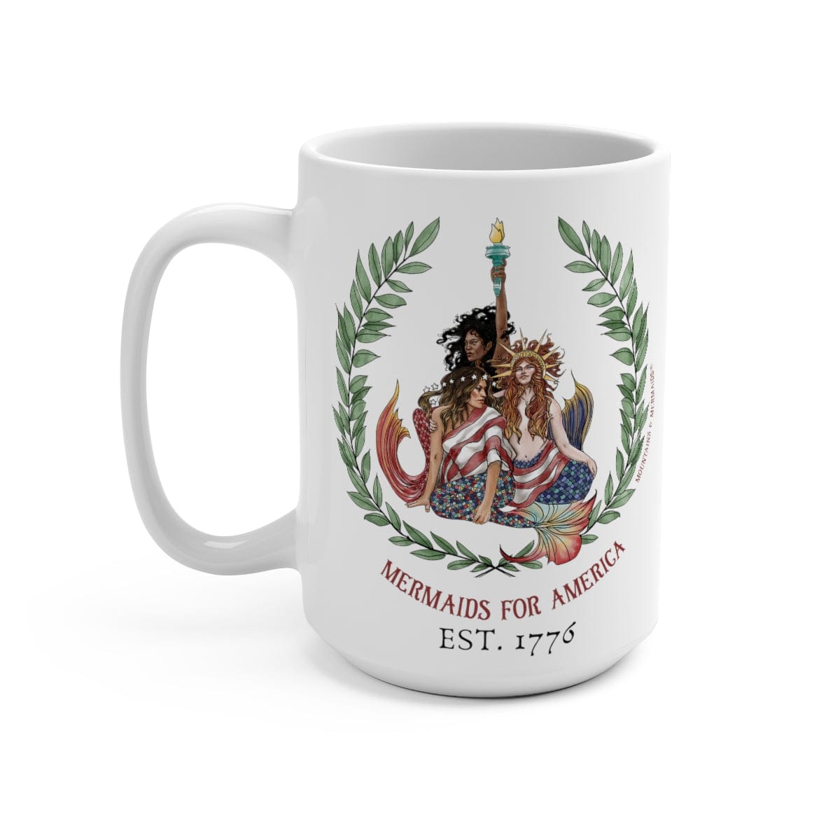 Mountains &amp; Mermaids Mermaids For America Coffee Mug 15oz MM920