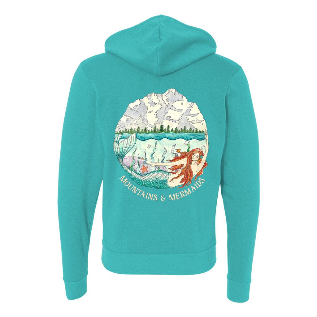 Mountain Mermaid Fleece Zip Unisex Hoodie Mountains Mermaids