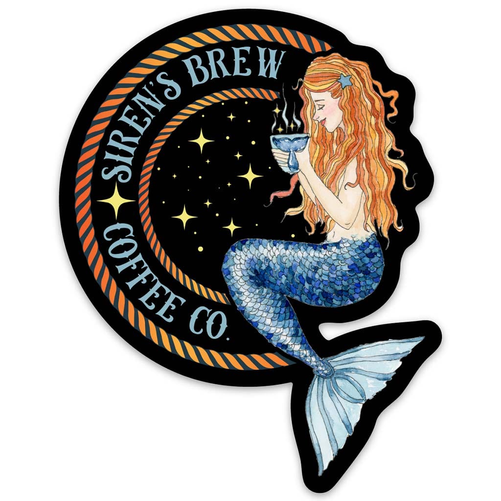 Siren's Brew Coffee Co Sticker - Mountains & Mermaids