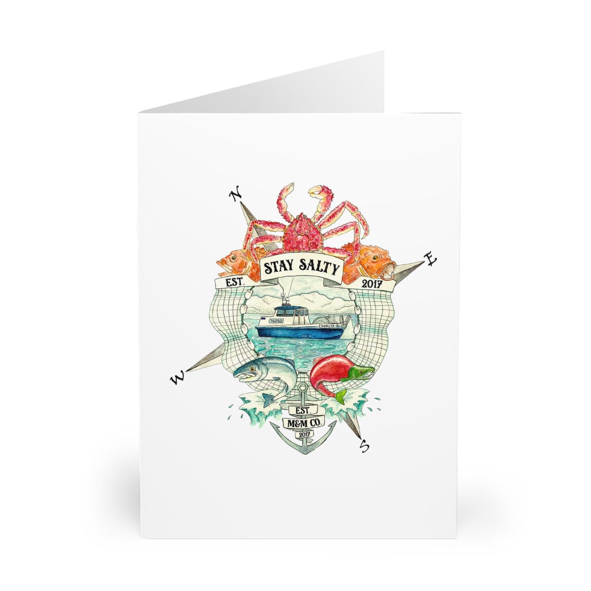 Stay Salty Greeting Card - Mountains & Mermaids