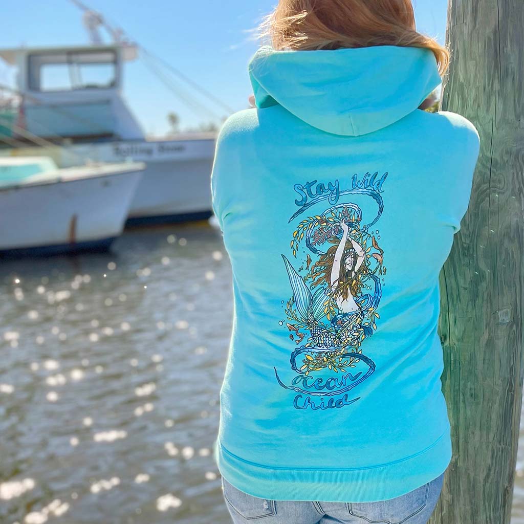 Stay Wild Ocean Child Unisex Pullover Hoodie | Mountains & Mermaids