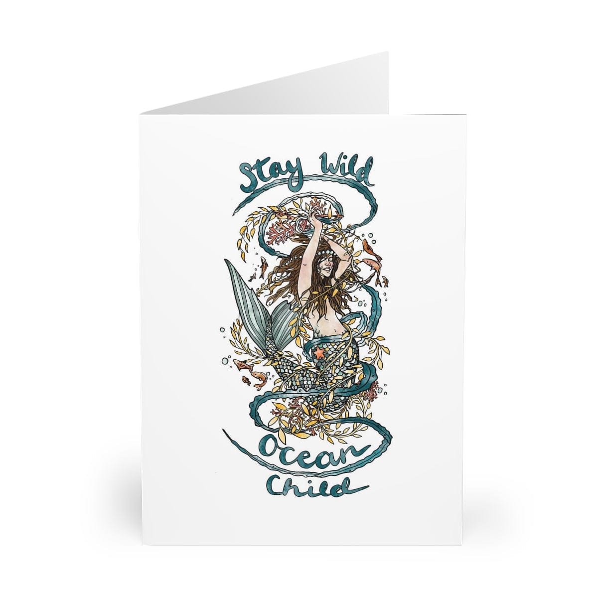 Stay Wild Ocean Child Greeting Card - Mountains & Mermaids